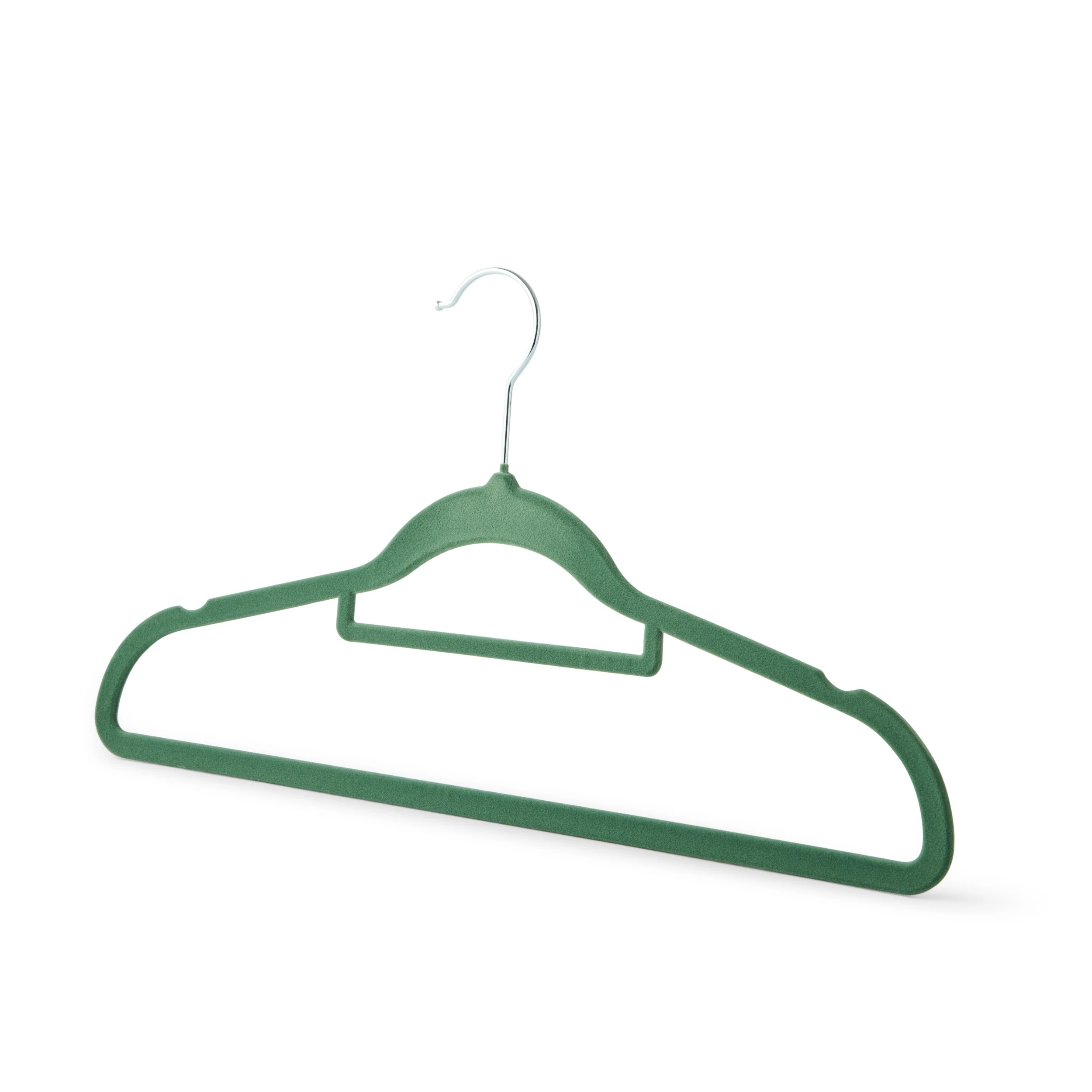 4 30 Pack Flocked Hangers - Green, 4 of 8