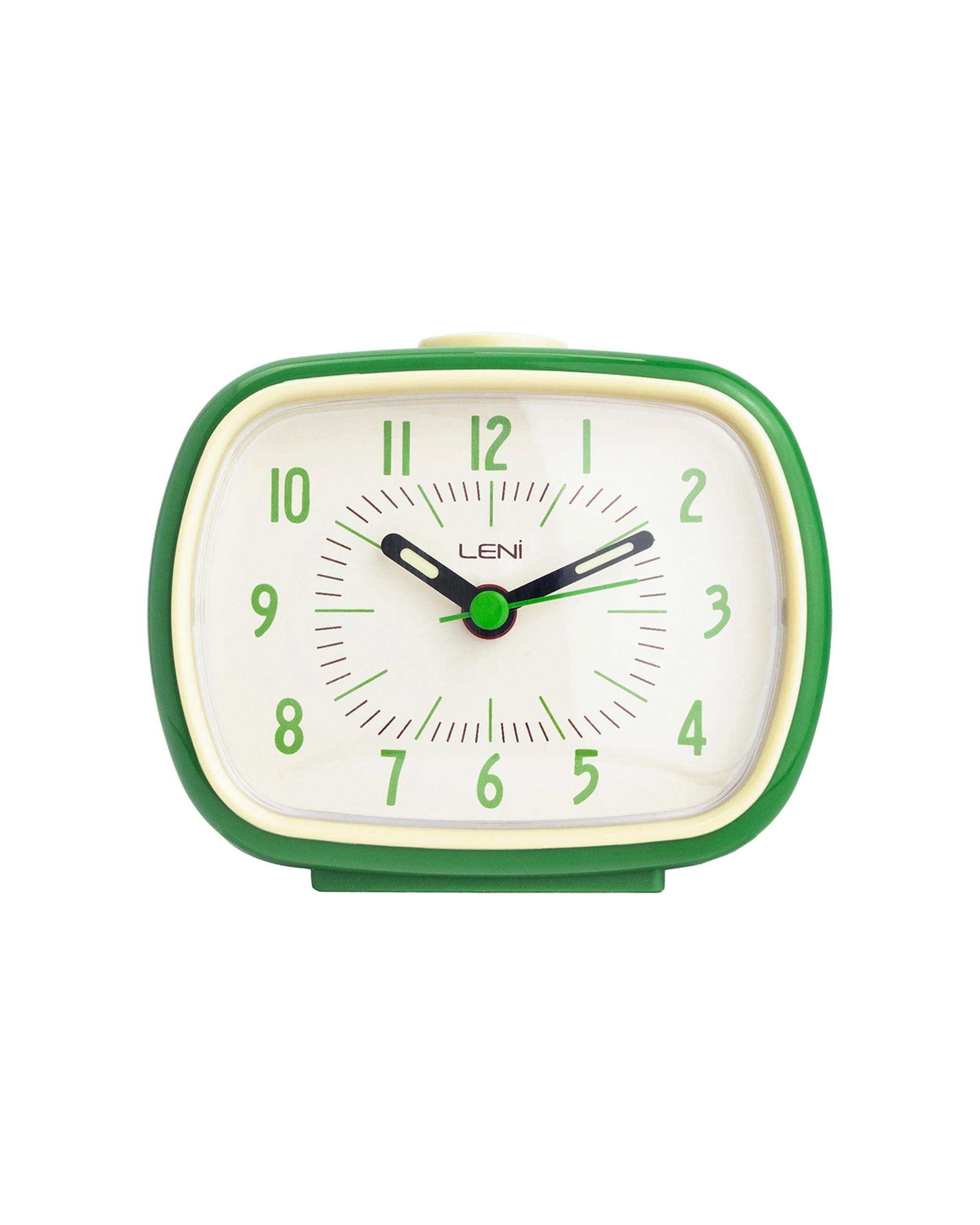 1 Leni Retro 9cm Alarm Clock Luminescent Hands Audible Beep-Beep Alarm - Green, 1 of 7