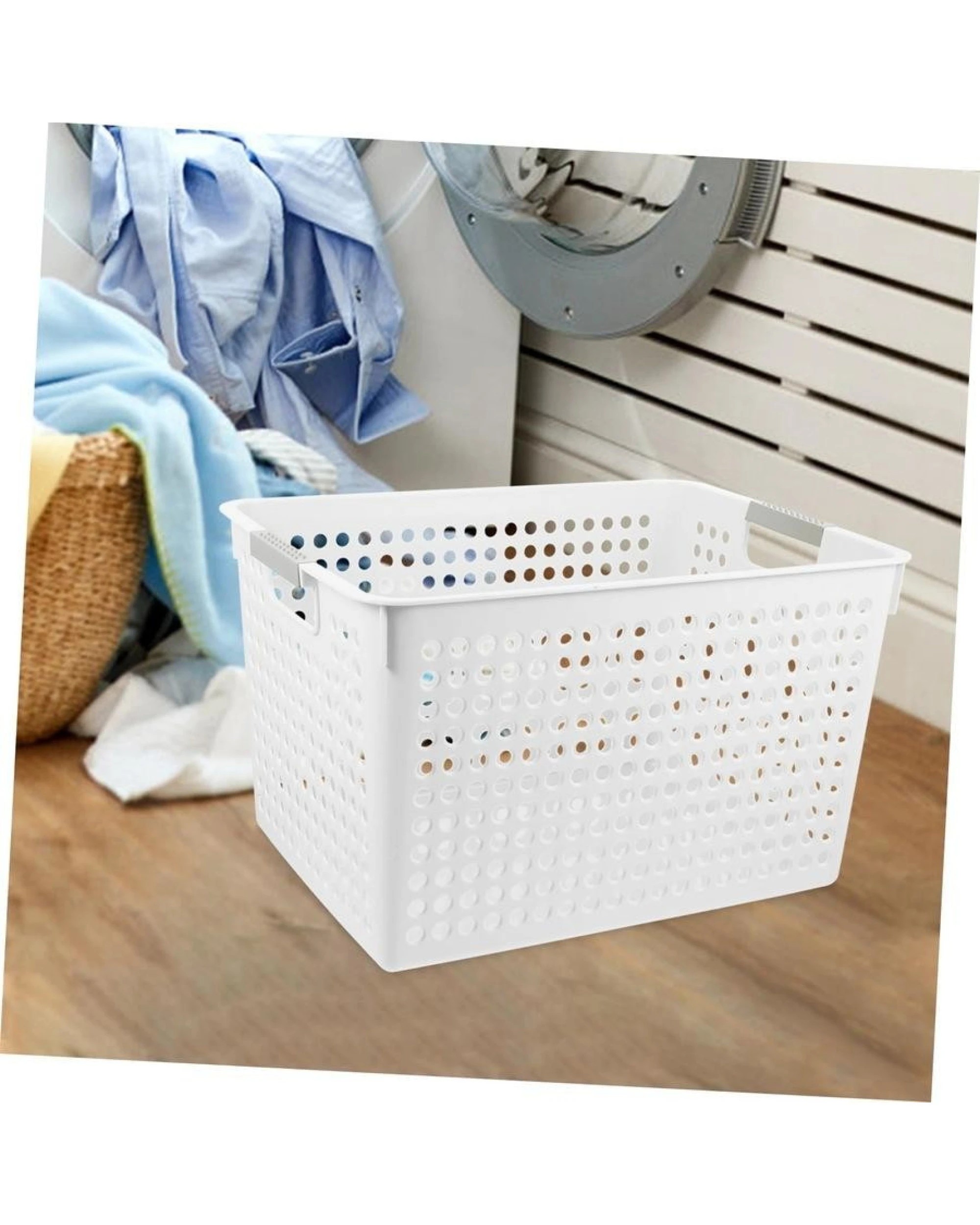 2 BR Home Premium Plastic Storage Baskets with Grip Handles - 16 Pack, 2 of 4
