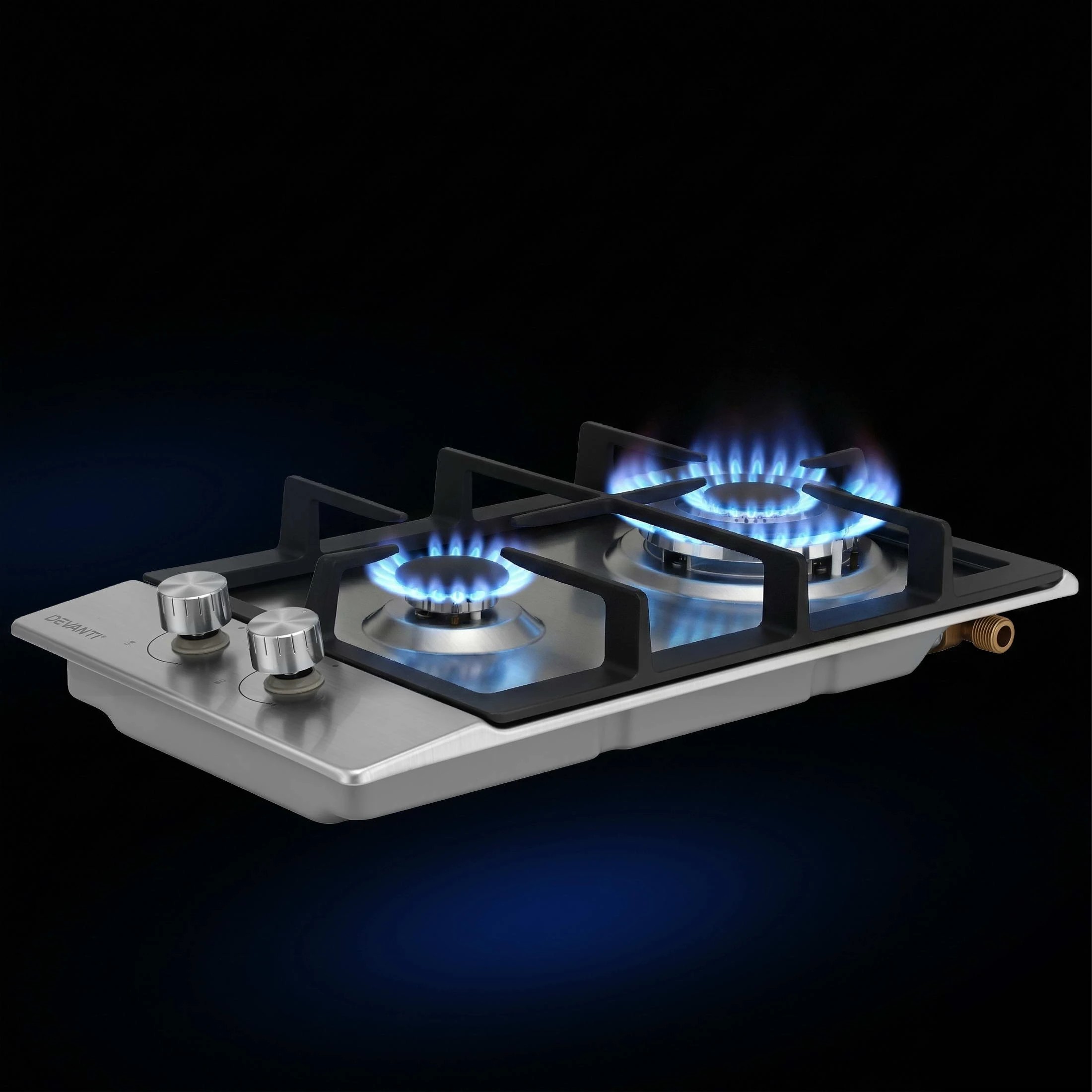 5 Devanti Gas Cooktop 30cm 2 Burner - Silver, 5 of 10