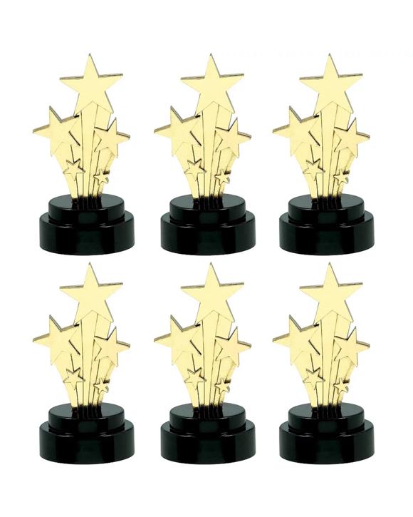Amscan Small Novelty Shooting Star Trophies Pack of 6 - Gold