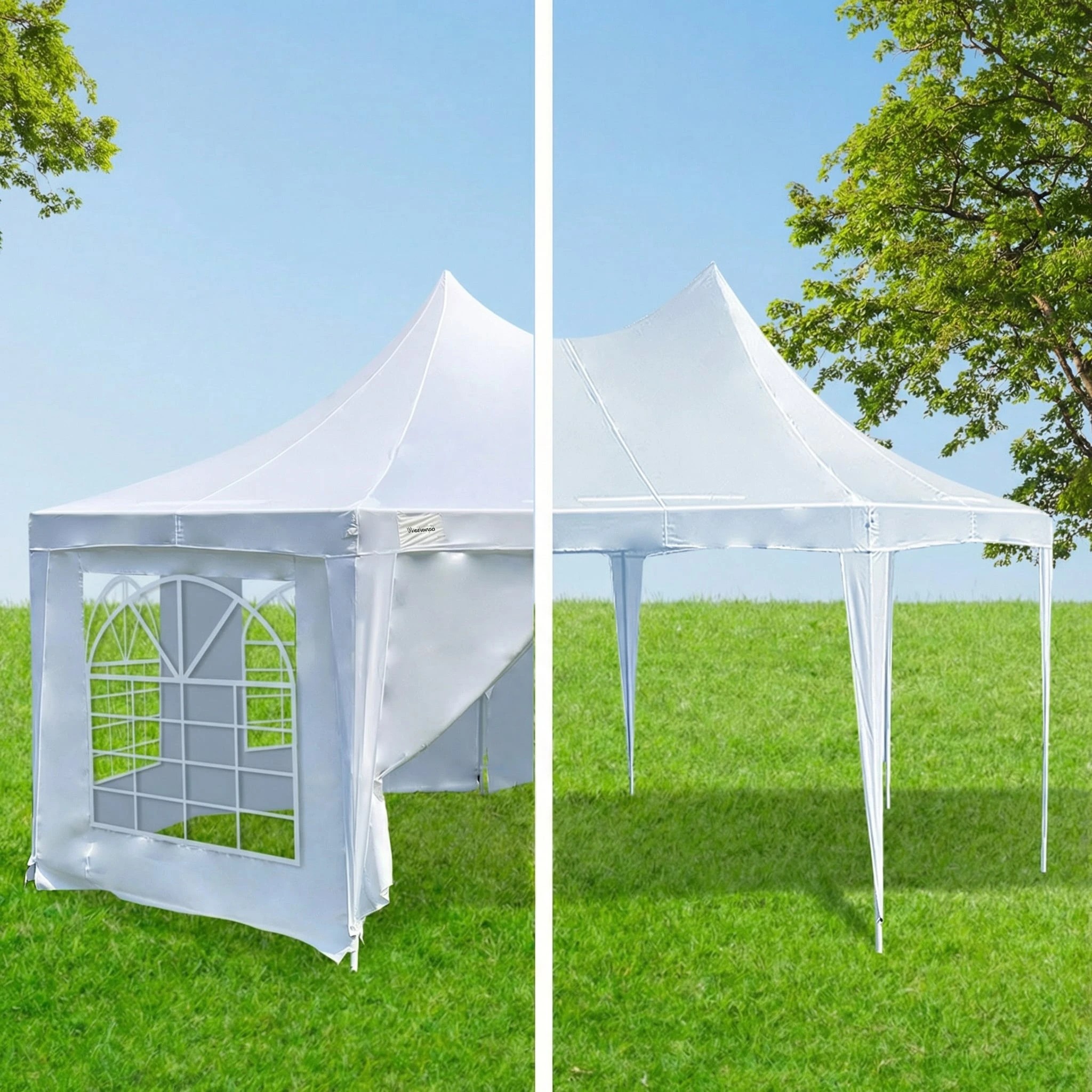 10 Wallaroo 6x4.5m Wedding Gazebo Marquee with Sidewalls - White, 10 of 10