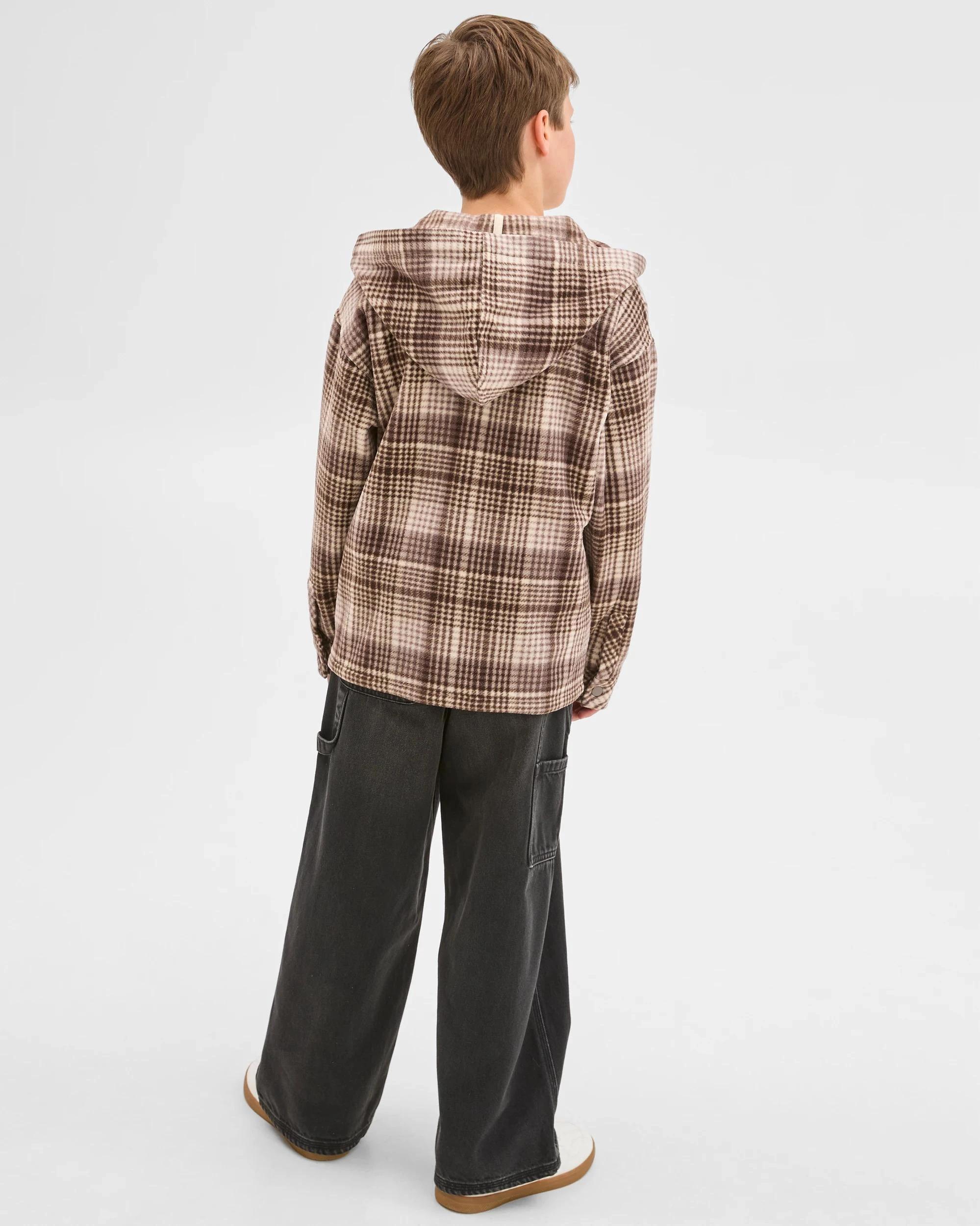 5 Target Kids Polar Fleece Long Sleeve Hooded Shirt WHITECAP GREY, 5 of 7