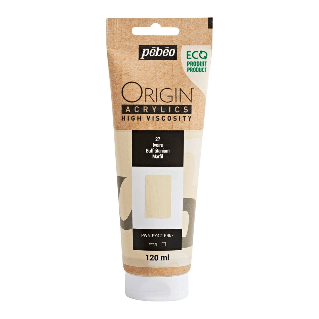 1 Pebeo Origin Acrylic Paint 120mL Buff Titanium, 1 of 2