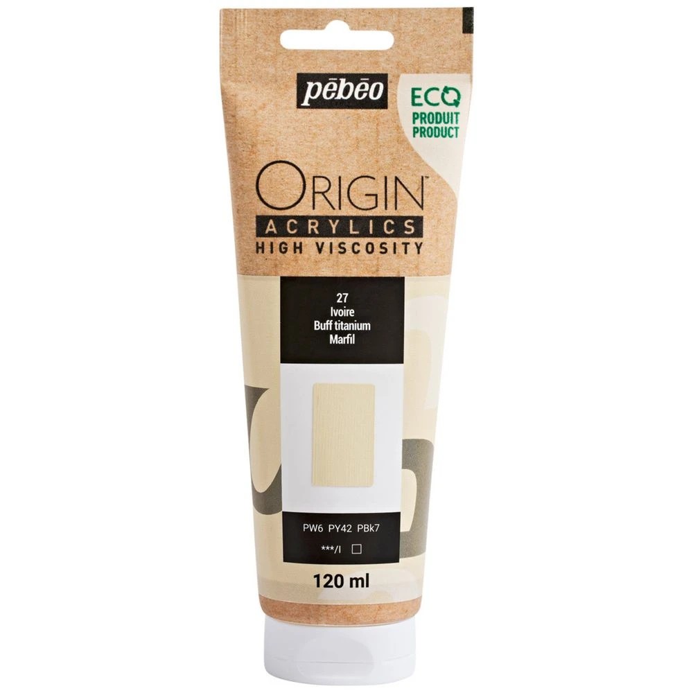 1 Pebeo Origin Acrylic Paint 120mL Buff Titanium, 1 of 2