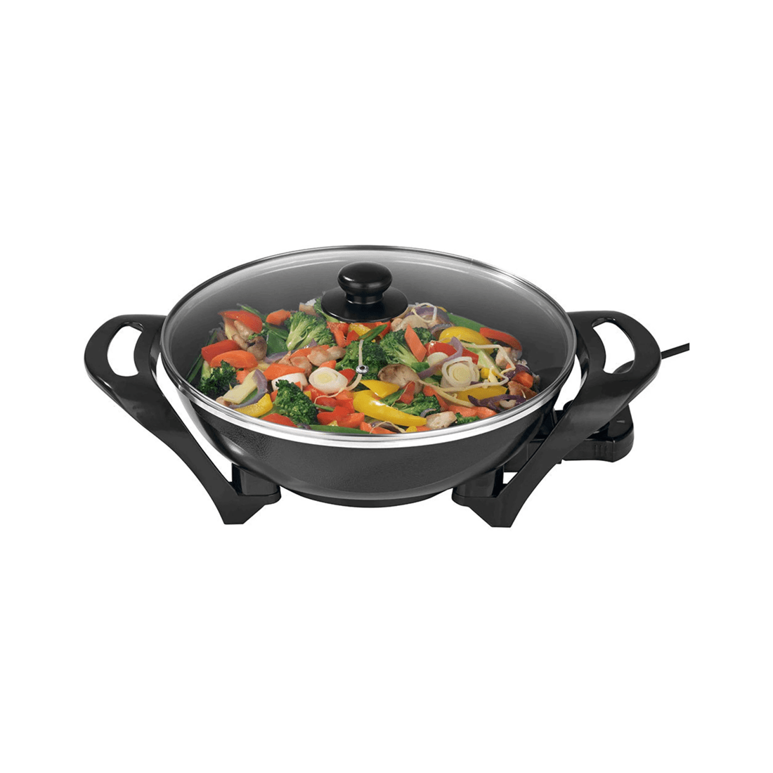 3 Lenoxx 4.5l 1500w Large Electric Wok/non-stick/stir-fry/cooking Pan/cooker - Black, 3 of 3