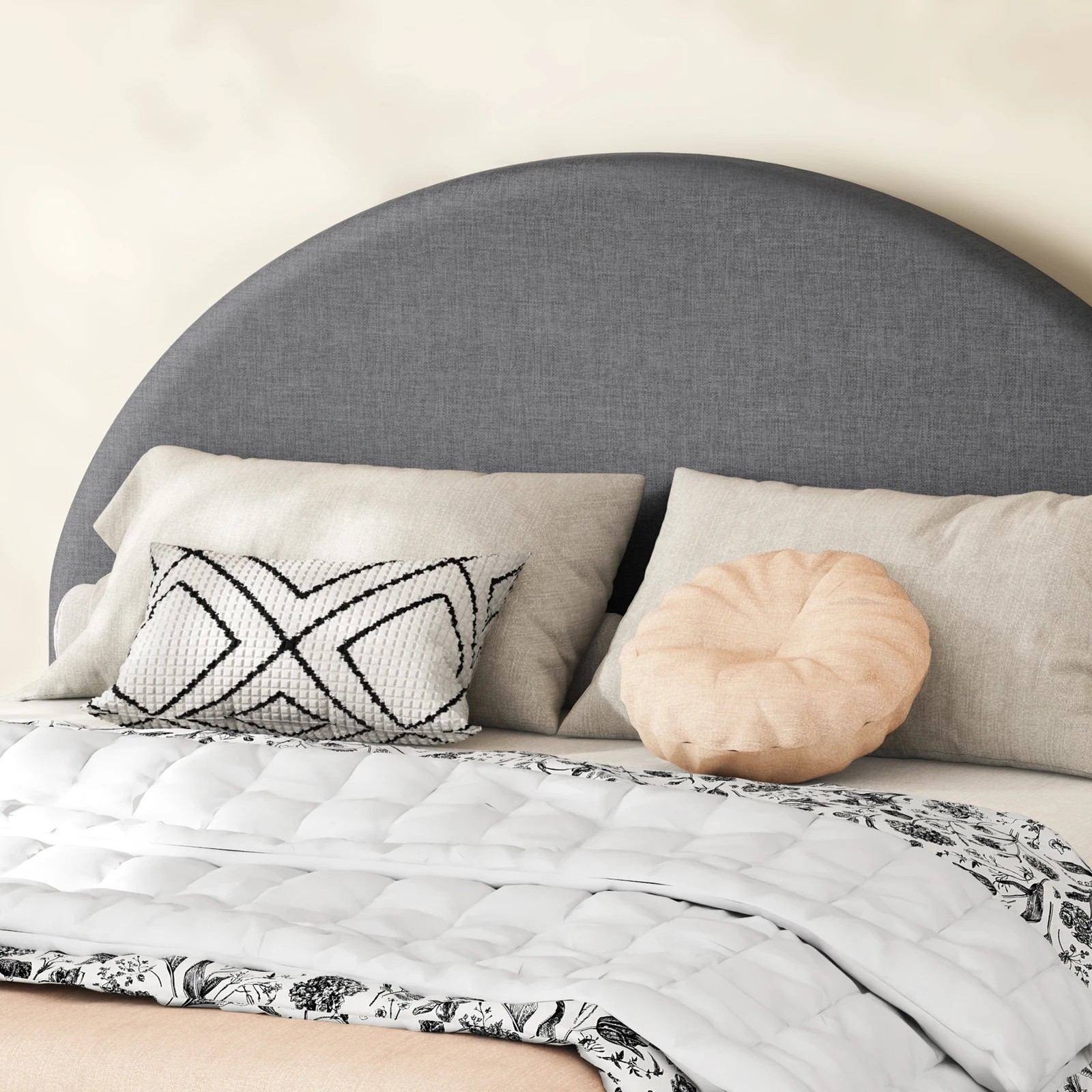 5 Alfordson Bed Frame Queen Size Arched Base Gas Lift Storage Fabric Hoult - Grey, 5 of 10