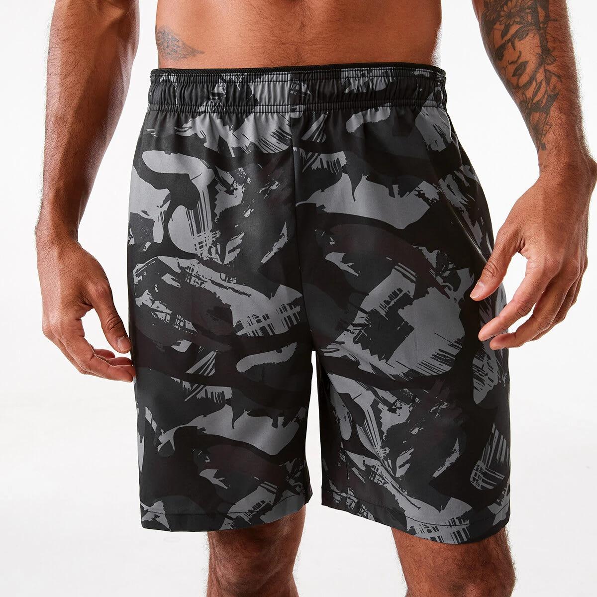 1 Active Mens Gym Shorts Brush Camo, 1 of 7