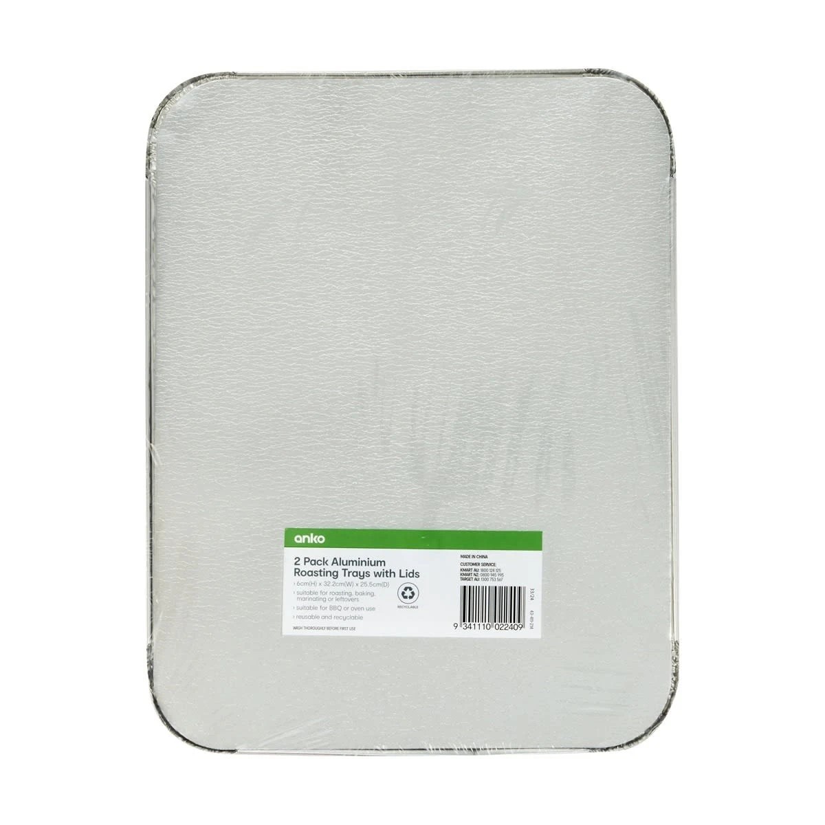 9 2 Pack Aluminium Roasting Trays with Lids, 9 of 9