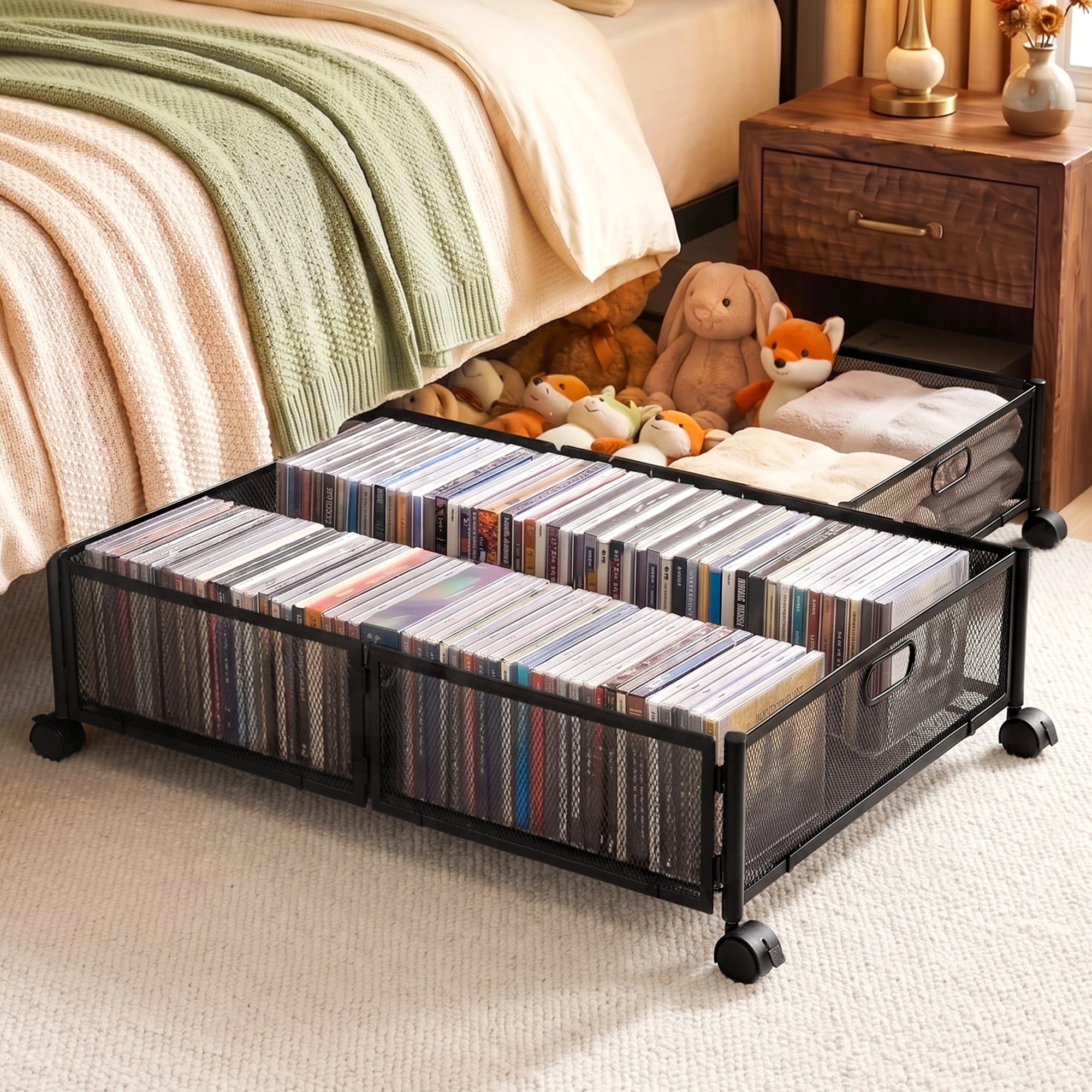 8 Artiss 2X Under Bed Storage Boxes Containers - Black, 8 of 8