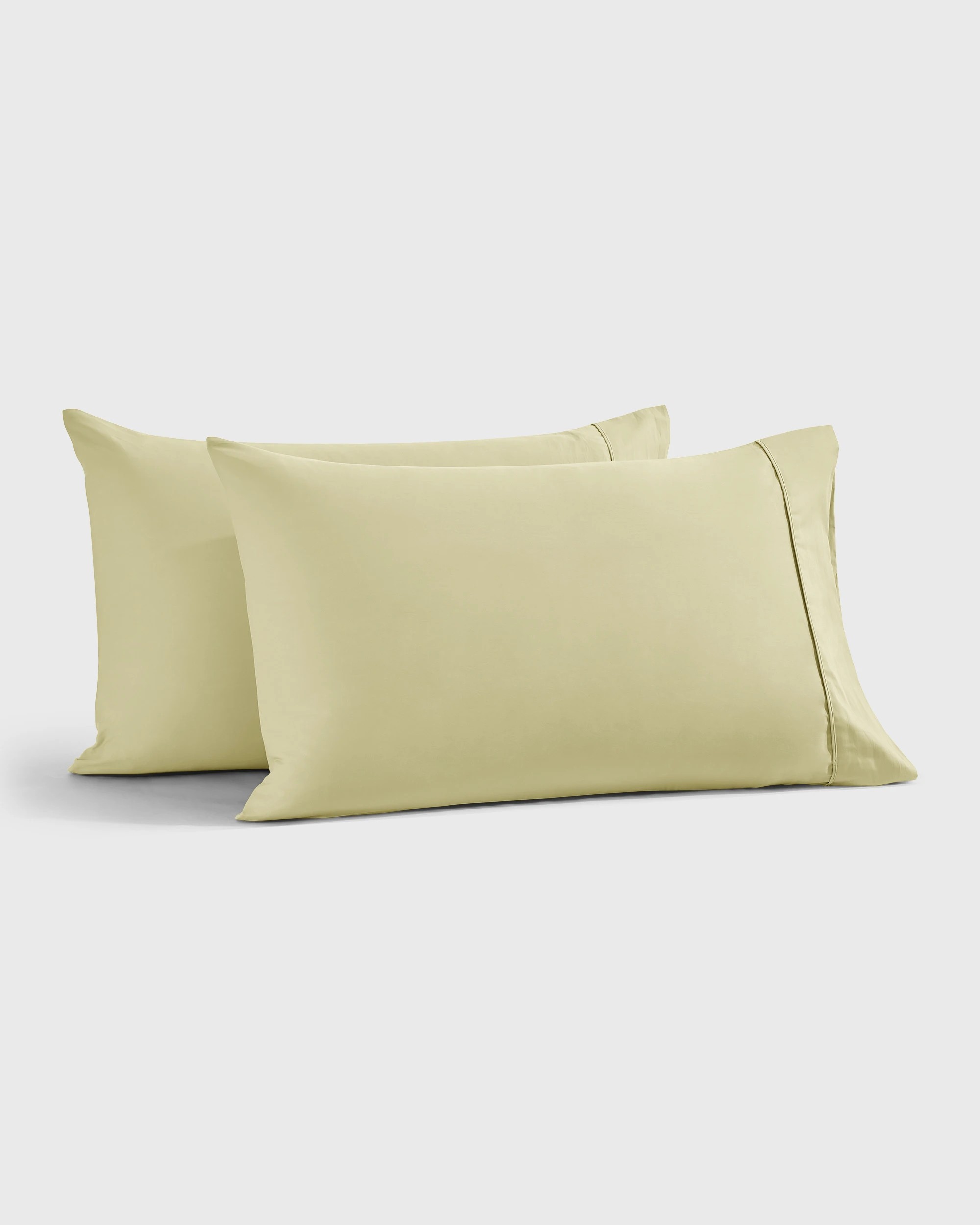 1 Dreamaker 400TC Premium Cotton Sateen Standard Pillowcase Twin Pack - Citron, 1 of 7