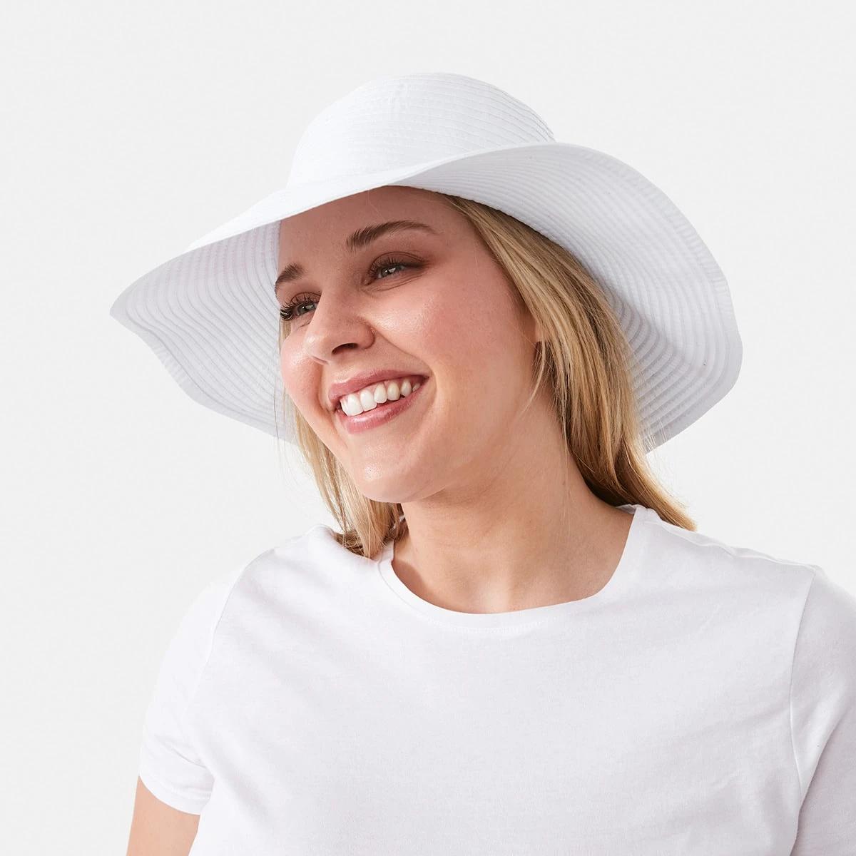3 Braid Wide Brim Hat White, 3 of 3