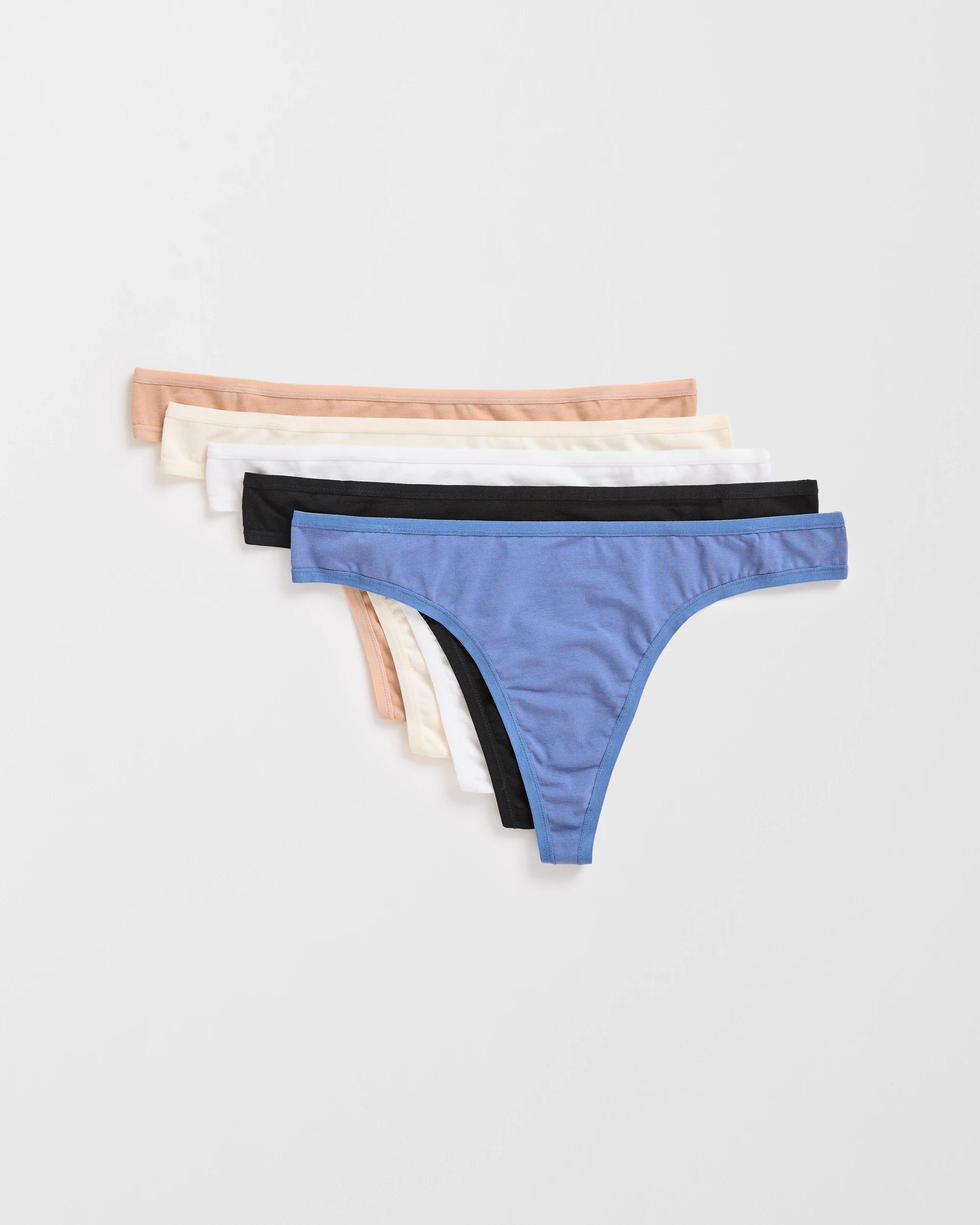 1 Target Woman Womens Australian Cotton Blend G-String Briefs 5 Pack COASTAL BLUE/BLACK/WHITE/GARDENIA/LATTE, 1 of 3