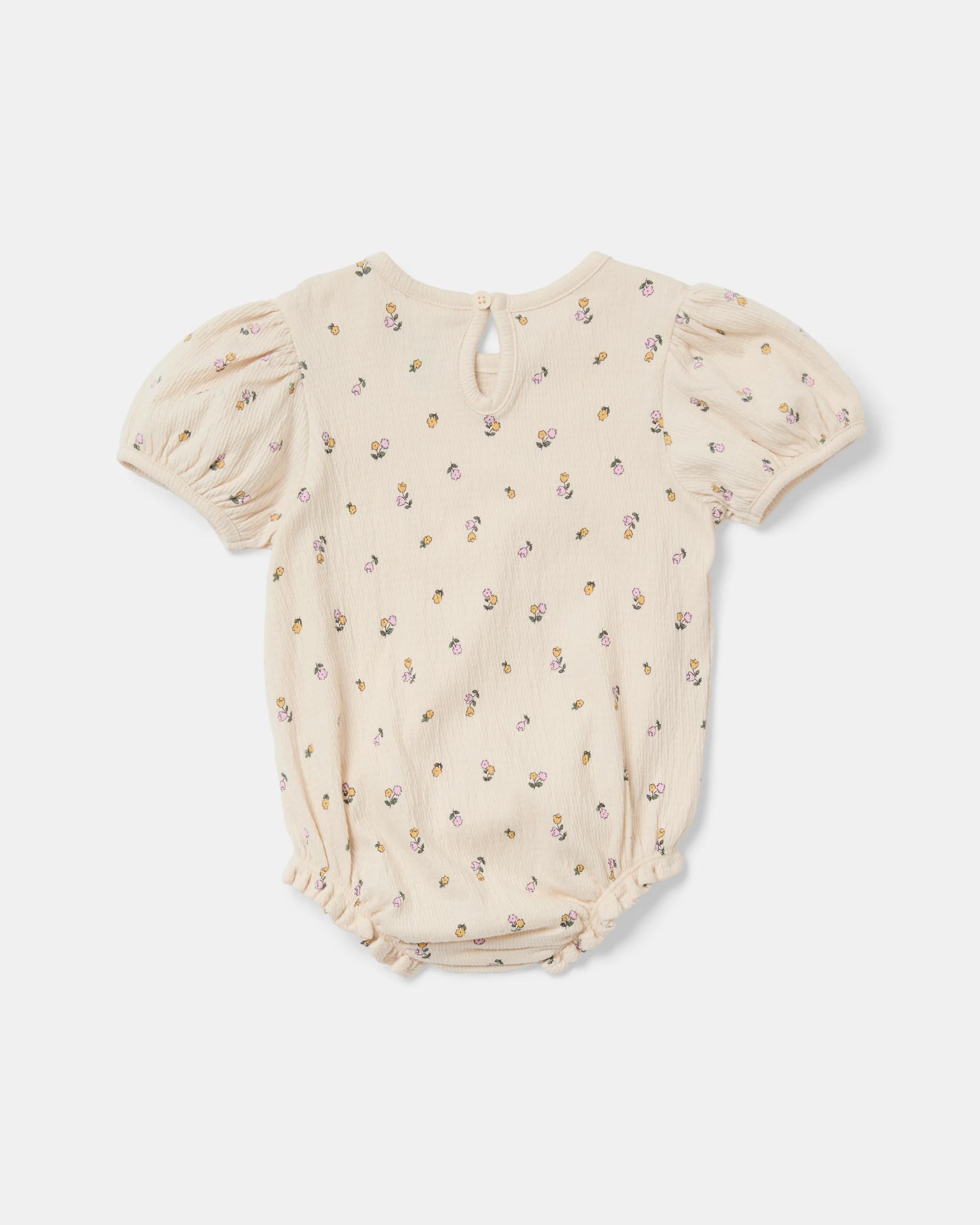 2 Short Sleeve Crinkle Bodysuit Mini Flral, 2 of 3