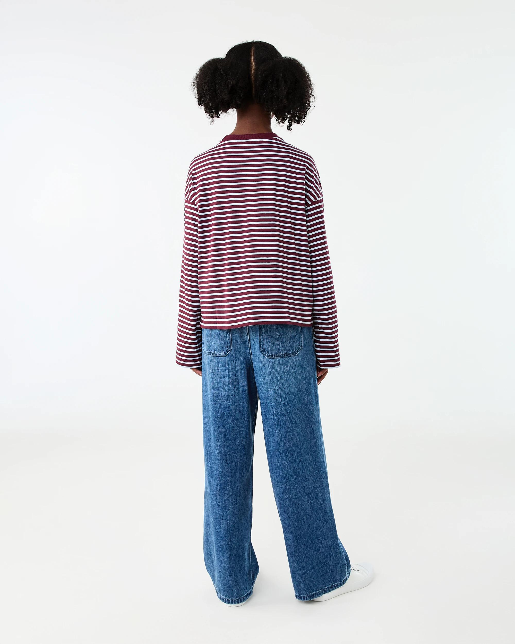 8 Oversized Stripe T-shirt Brgnd Strp, 8 of 8