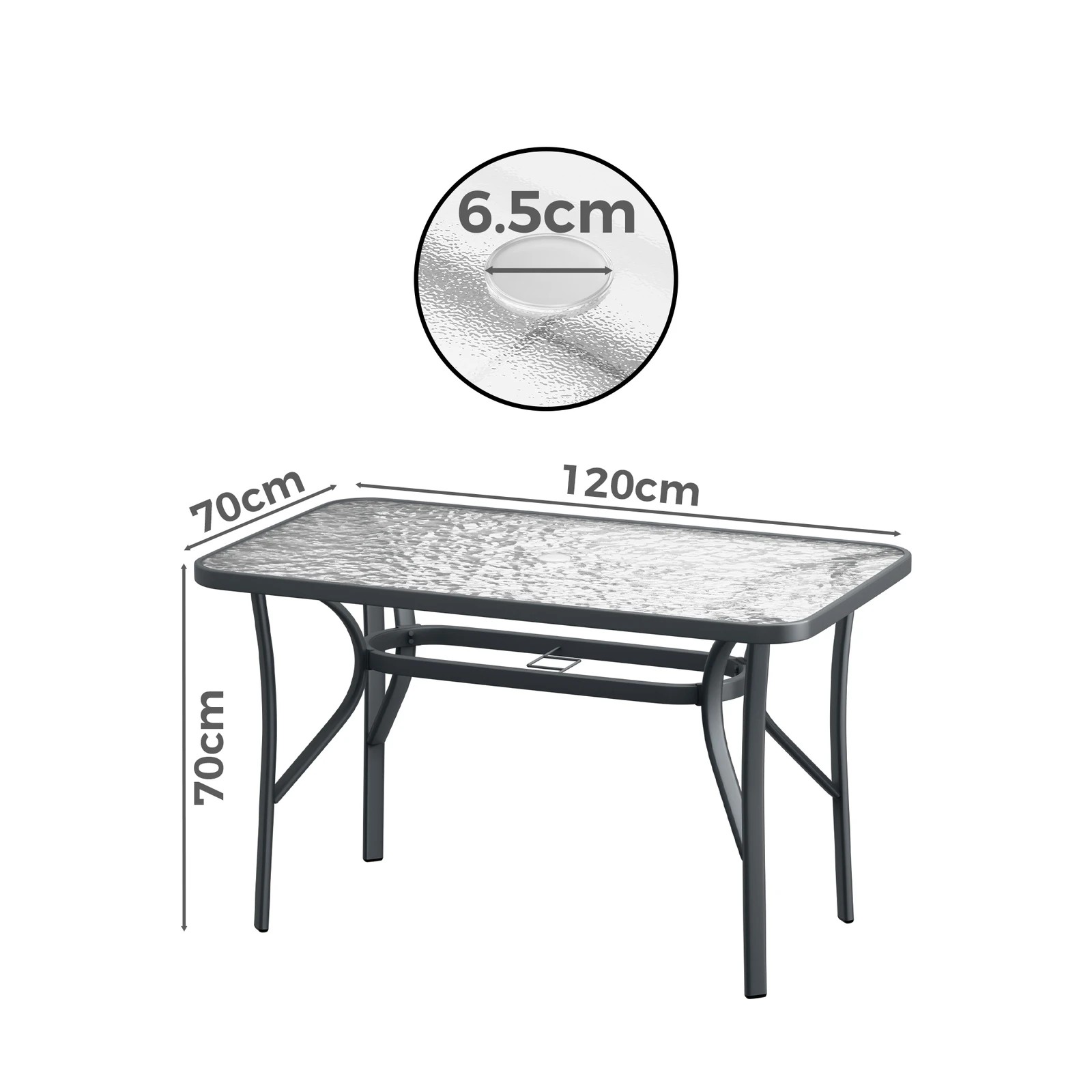 5 Alfordson Outdoor Furniture Patio Dining Table Garden 120CM X 70CM Glass - Grey, 5 of 9