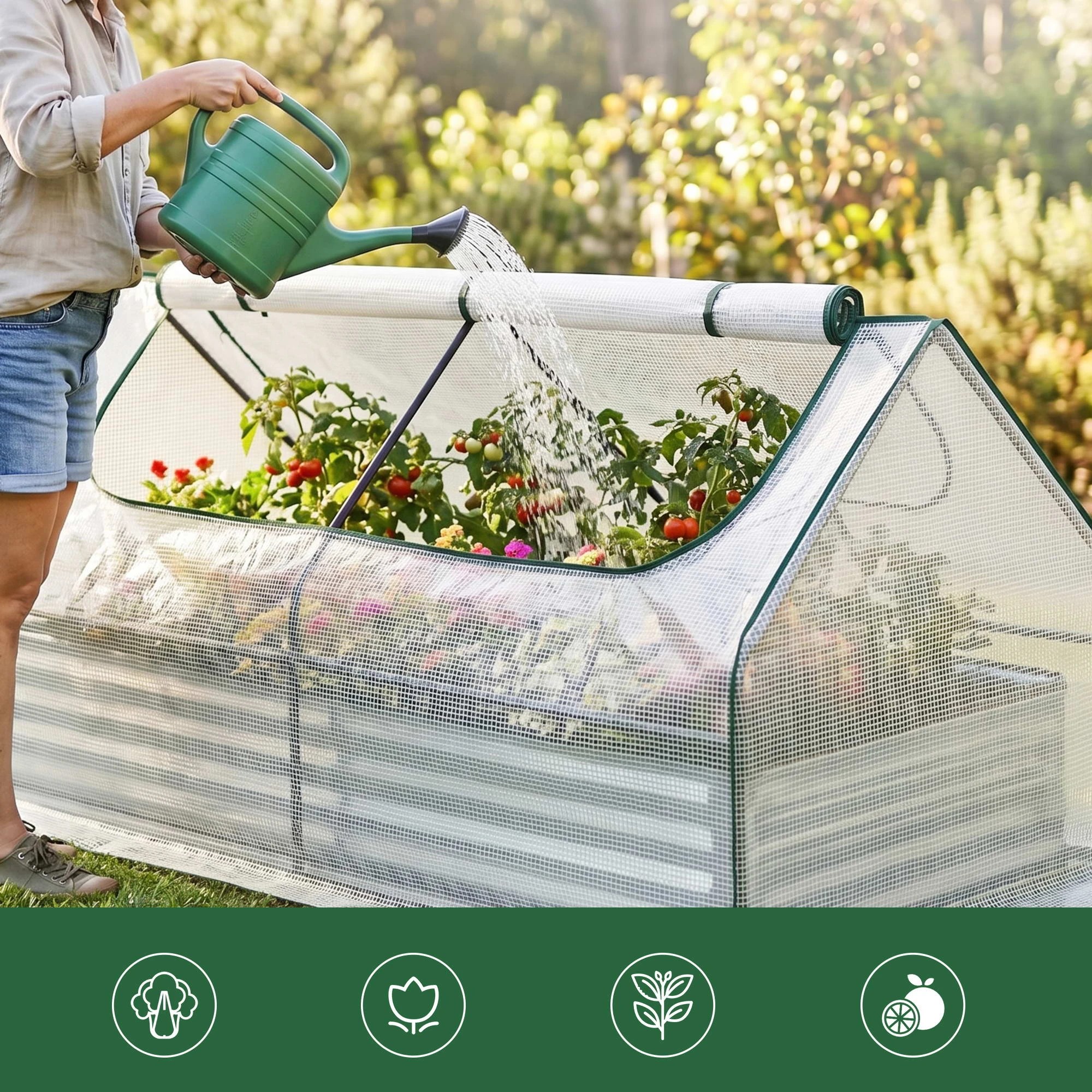 7 Green Fingers 3 in 1 Raised Garden Bed with Greenhouse Galvanised Planter Box Kit - White, 7 of 9