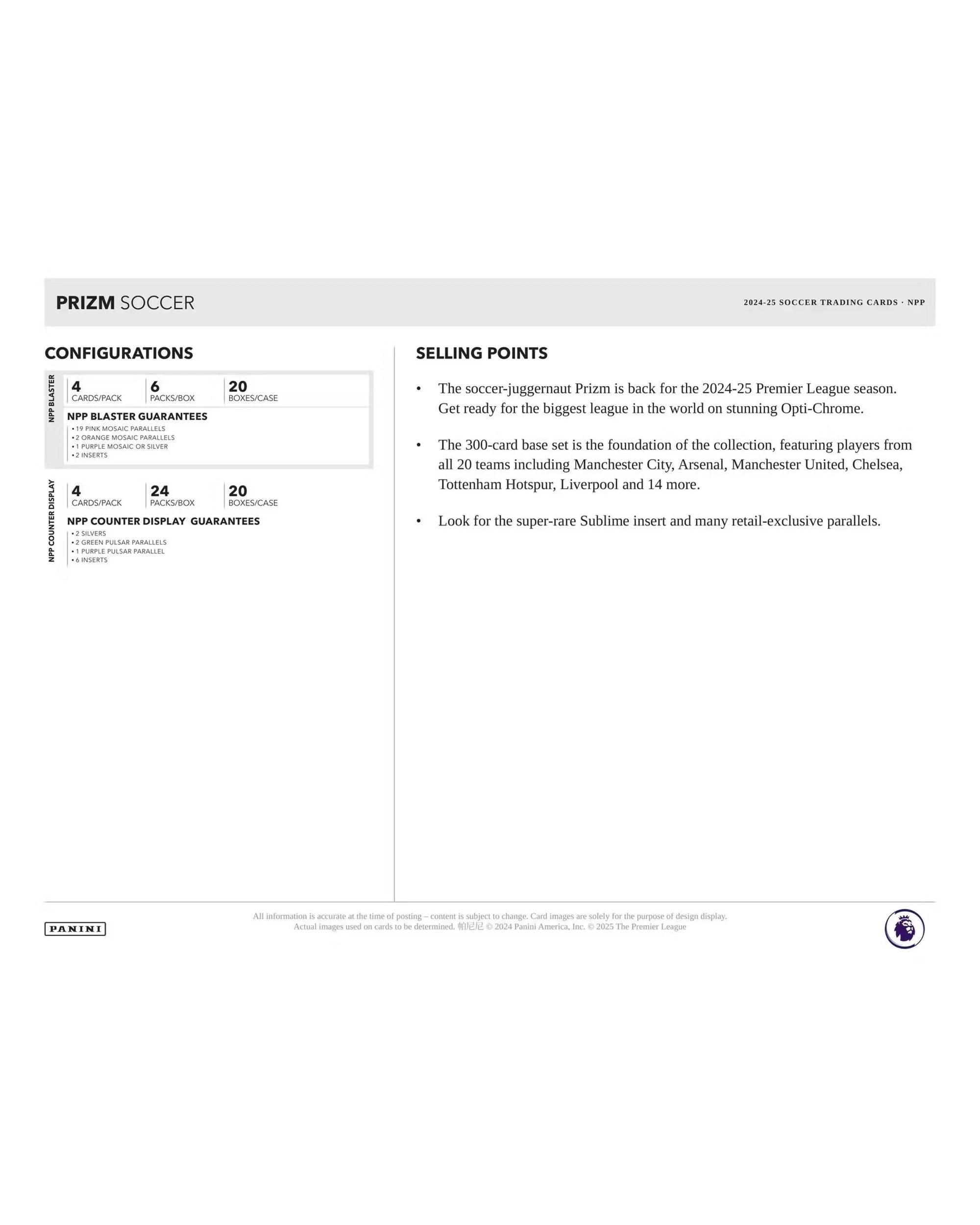 5 Panini 2024/2025 Premier League Prizm Soccer Retail Pack, 5 of 6