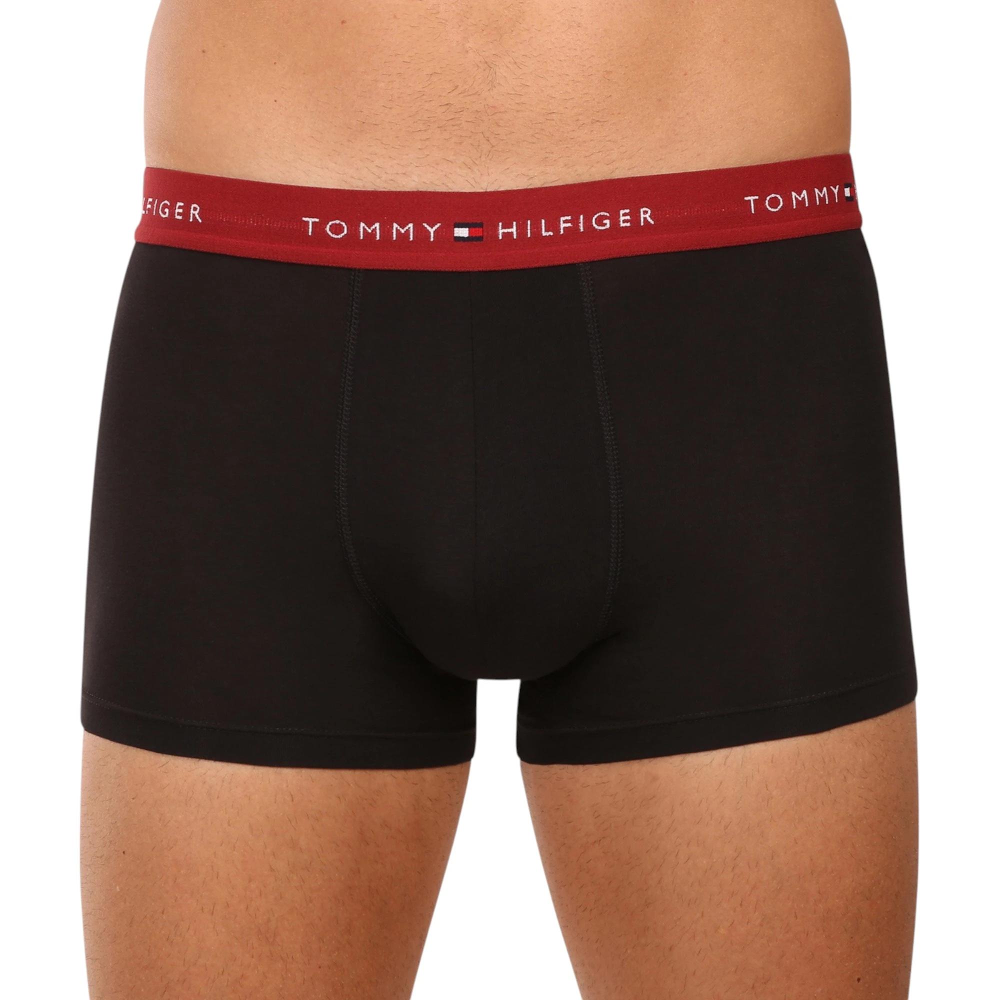 7 Tommy Hilfiger 3 Pack Mens Essential Cotton Trunks Boxer Underwear BLACK MULTI, 7 of 8