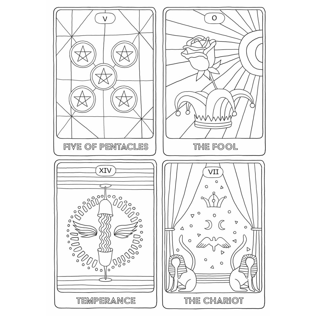 2 Colour-Your-Own Tarot Mindful Poster Art by Grace West - Book, 2 of 2