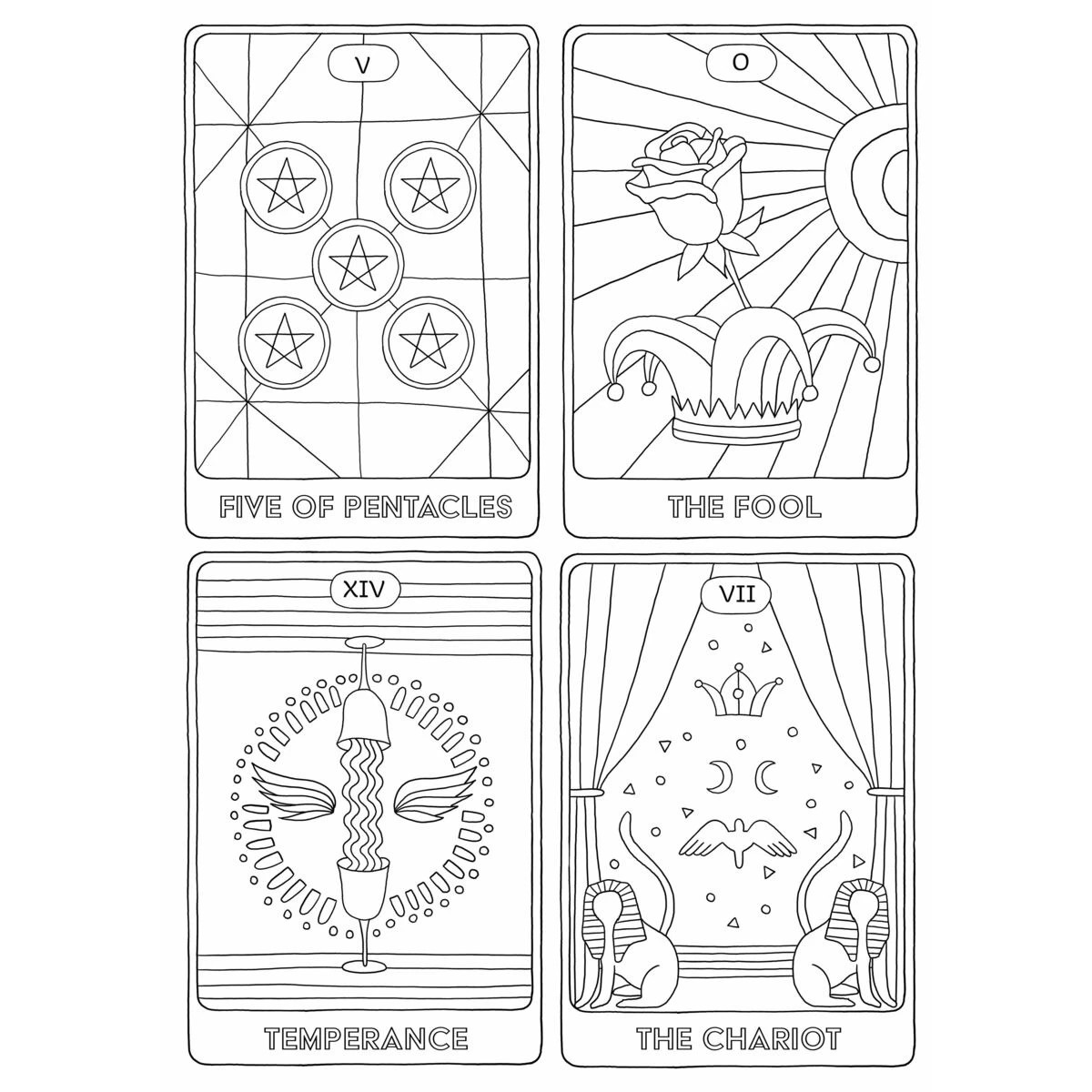 2 Colour-Your-Own Tarot Mindful Poster Art by Grace West - Book, 2 of 2