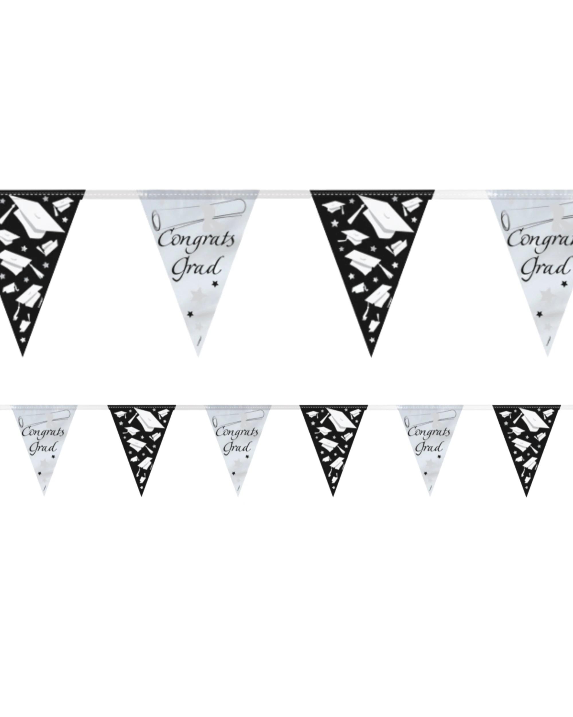1 Unique Graduation Plastic Flag Banner 2.7m - Black, 1 of 2