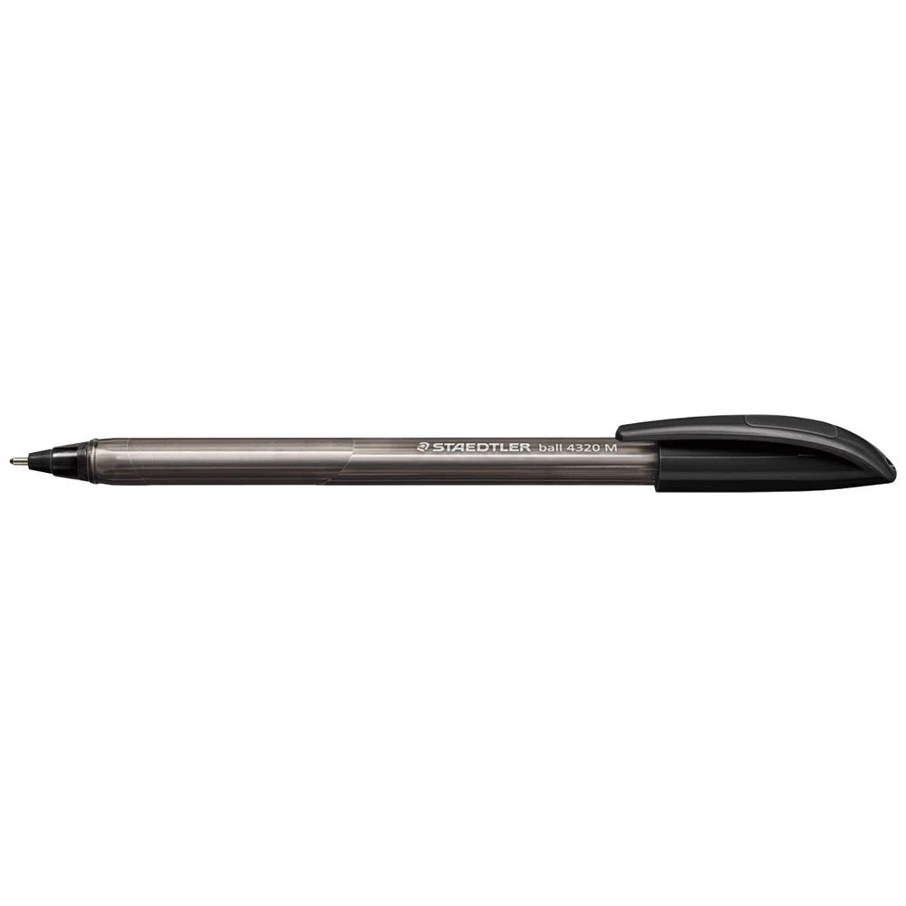 2 Staedtler Triangular Medium Stick Ballpen 4320 Black 10 Pack, 2 of 4