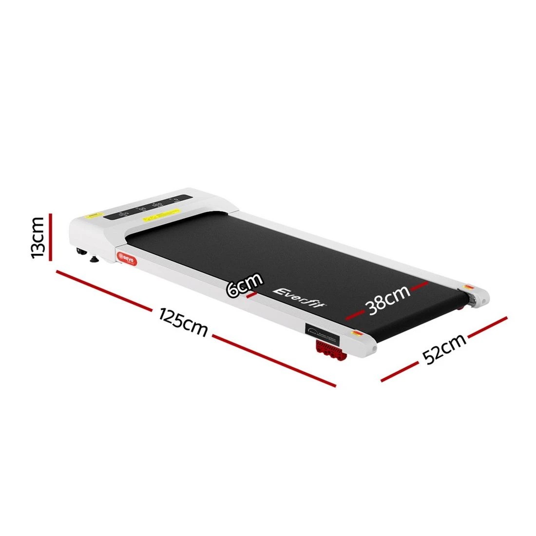 2 Everfit Treadmill Electric Walking Pad Incline Under Desk Home Gym 380mm - White, 2 of 7