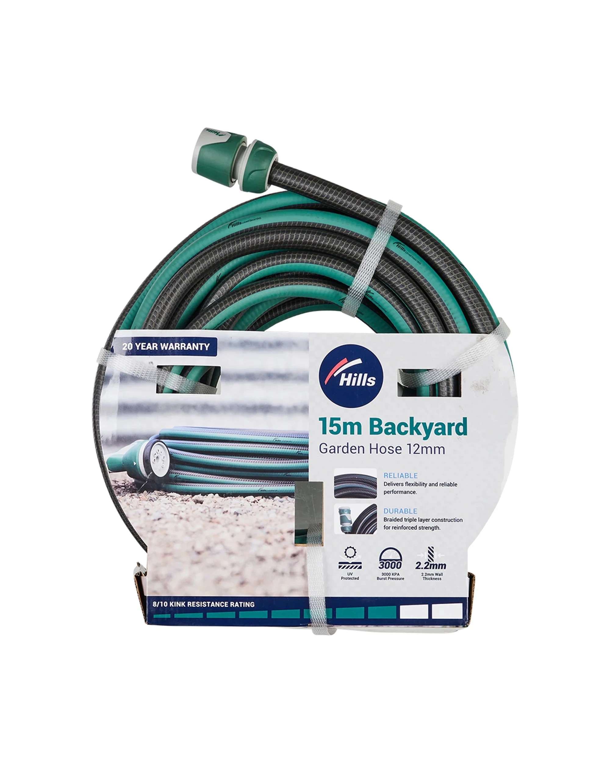 1 Hills Backyard Garden Watering Hose Kink Resistant 12mmx15m - Multi, 1 of 4
