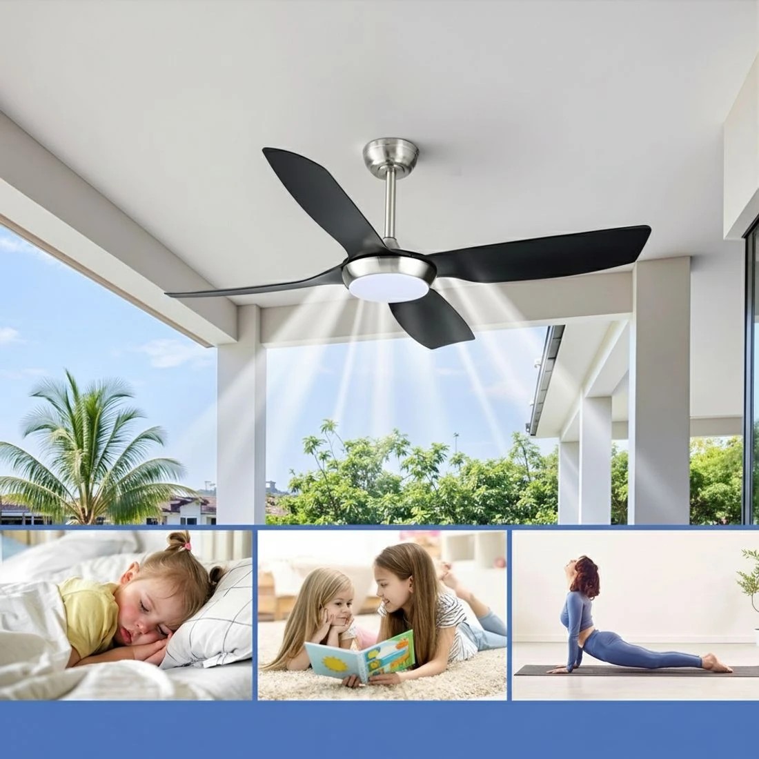 6 Devanti 52'' Ceiling Fan DC Motor w/Light w/Remote - Multi, 6 of 6