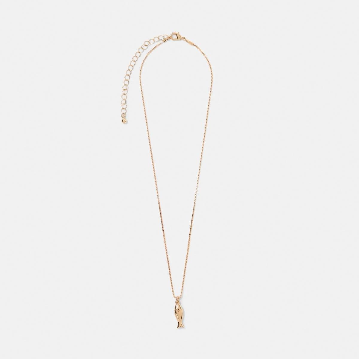 2 Fish Pendant Necklace - Gold Tone GOLD METAL, 2 of 4