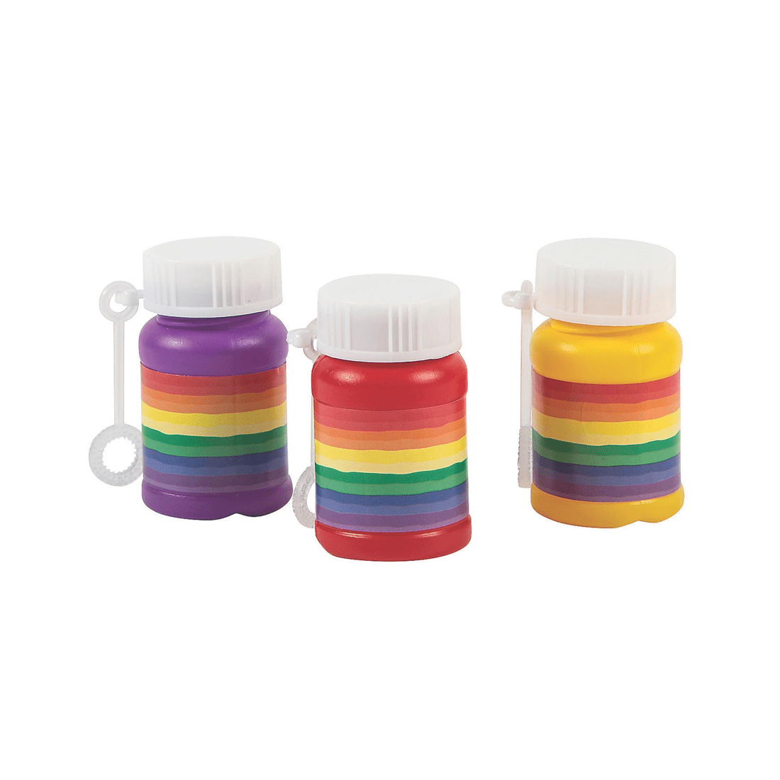 1 Fun Express Rainbow Mini Bubble Bottles Box of 24, 1 of 1