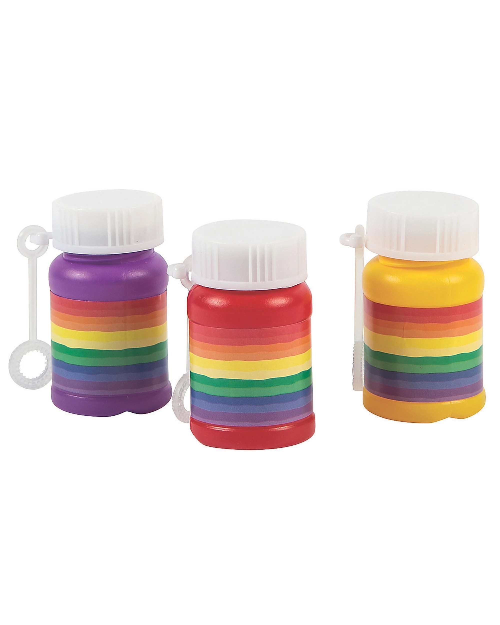 1 Partyrama Rainbow Mini Bubble Bottles Box of 24, 1 of 1