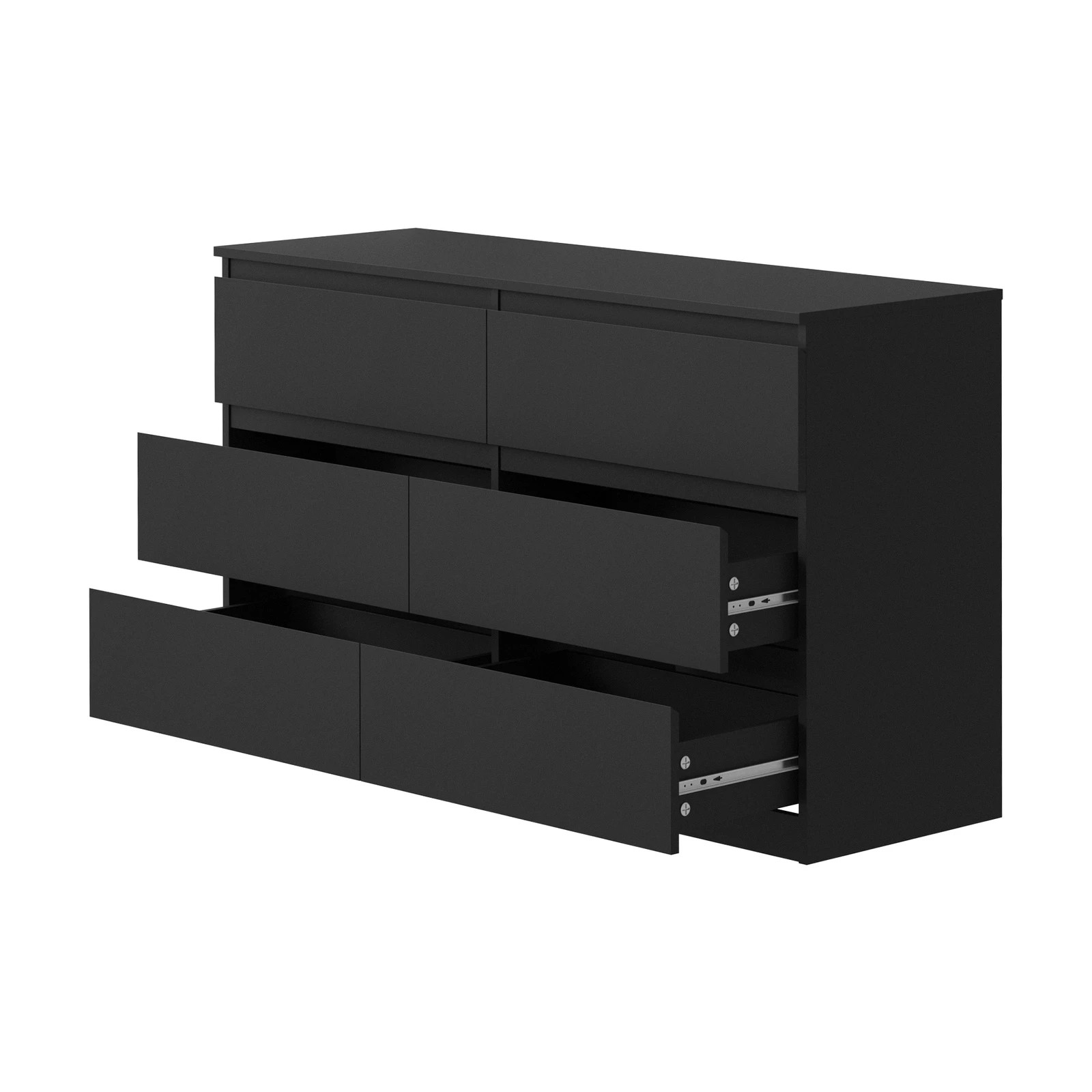 7 Oikiture 6 Chest of Drawers Lowboy Storage Cabinet Dresser Table - Black, 7 of 9
