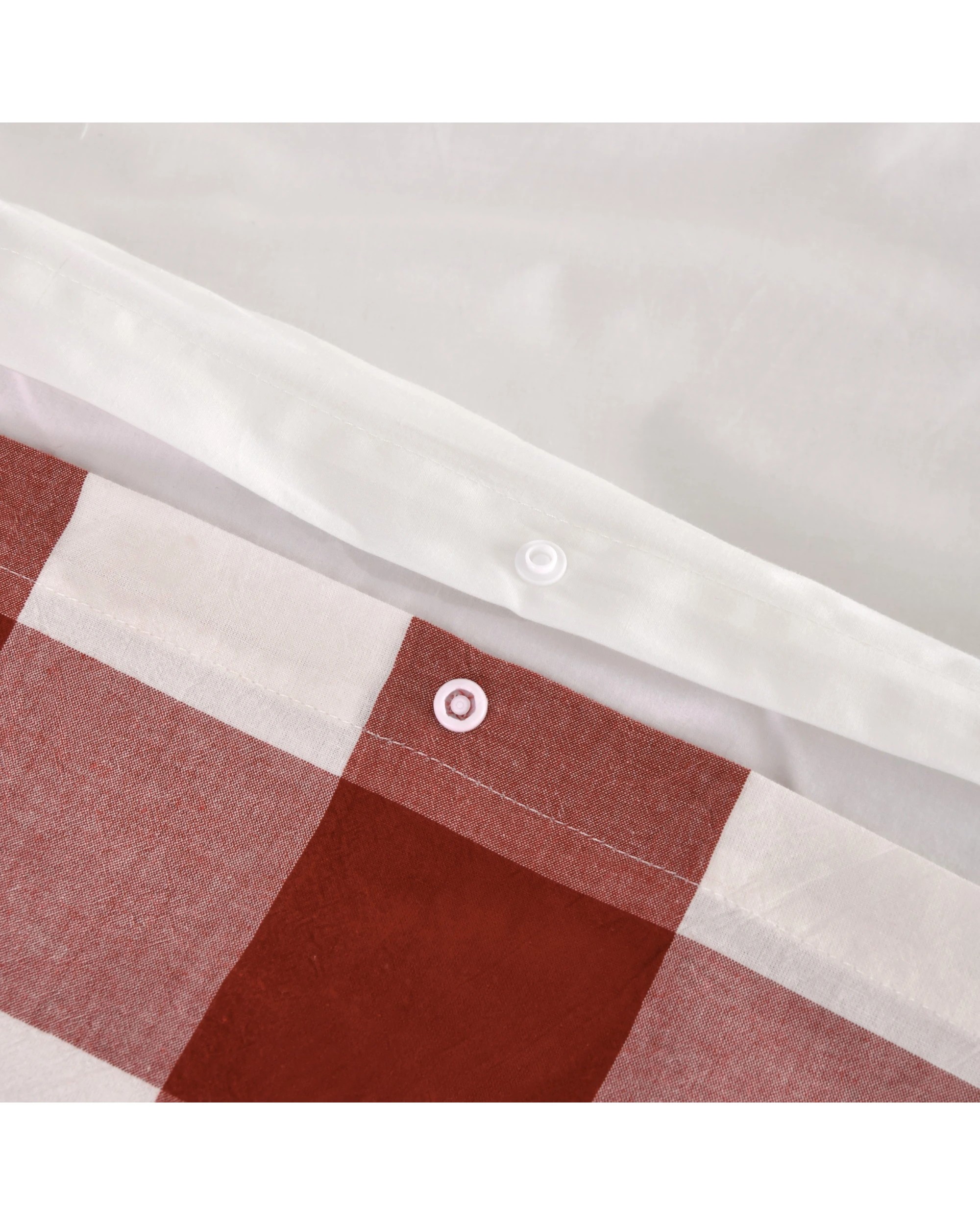 5 Dreamaker Remy Yarn Dyed Washed Cotton Checkered Quilted Cover Set - King Bed - Rust, 5 of 7