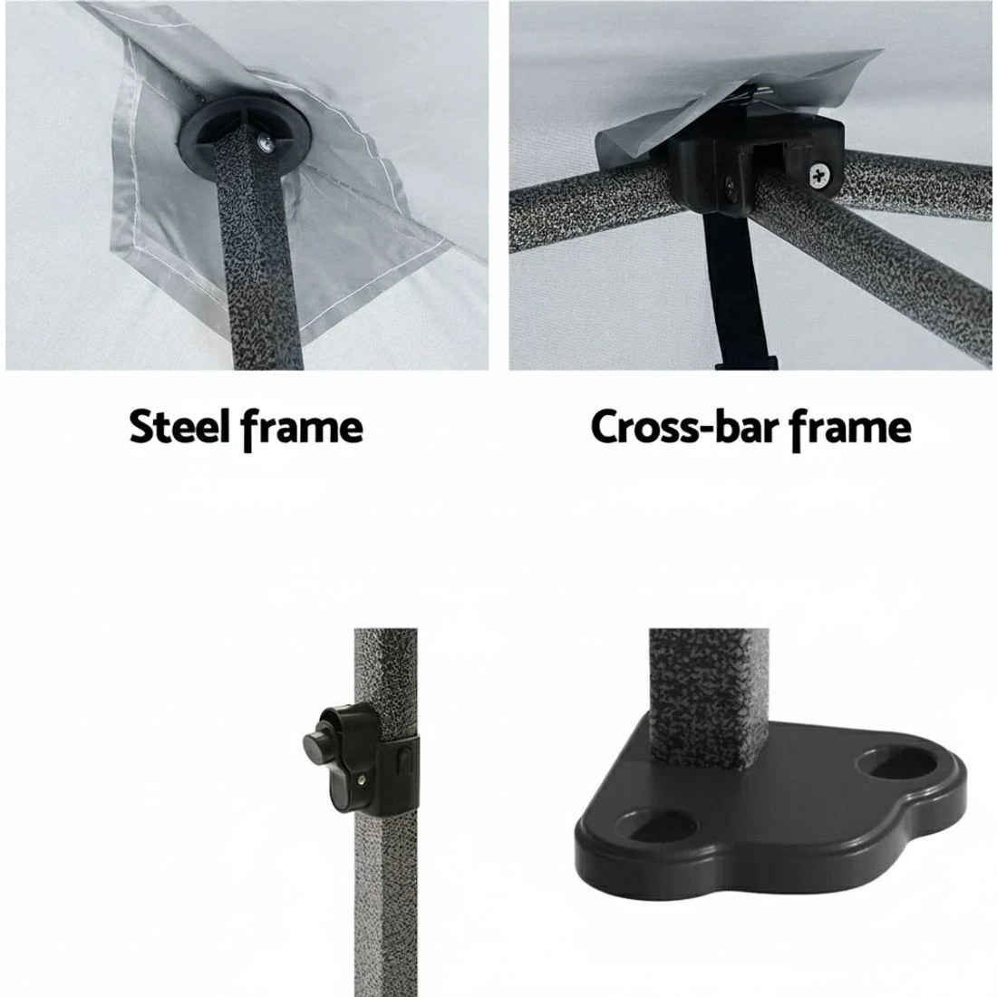 4 Instahut Gazebo Pop Up 3x3m w/Base Podx4 Marquee Folding Outdoor Wedding Camping Tent Shade Canopy - White, 4 of 6