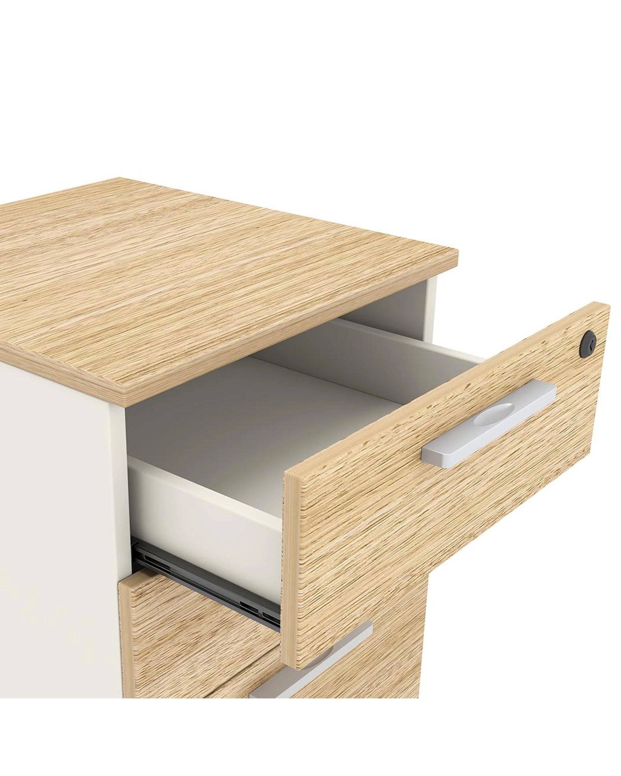 5 Esma Mobile Pedestal Rhine Light Oak and White, 5 of 10