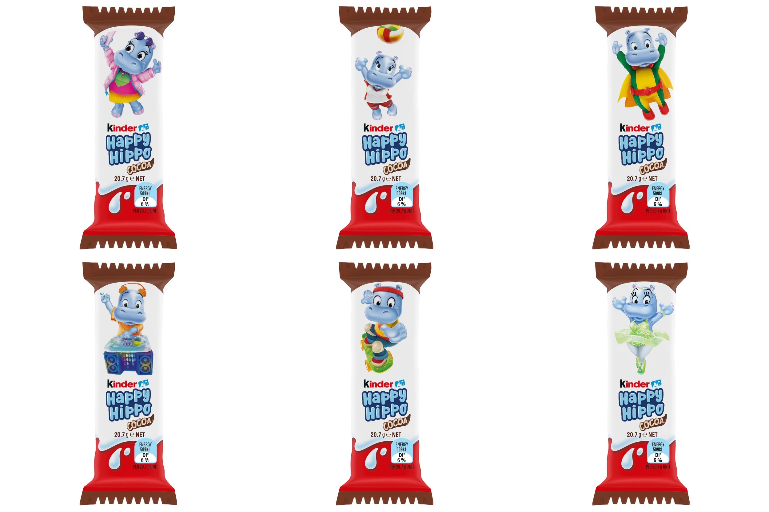 1 Kinder Happy Hippo Cocoa Single Biscuit Bar 20.7g - Assorted, 1 of 8