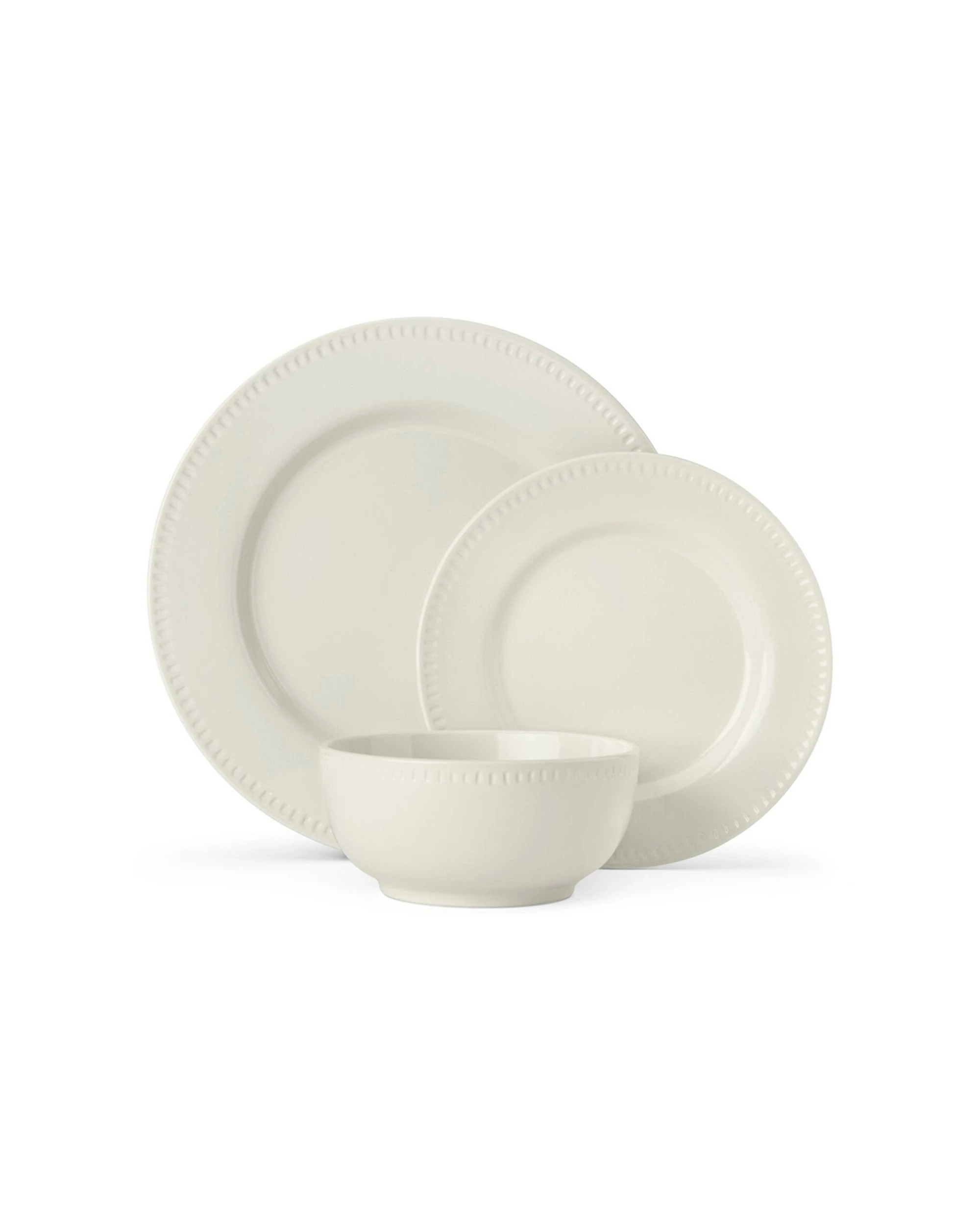 1 Mikasa Cranborne 12pc Stoneware Dinner Set - White, 1 of 7
