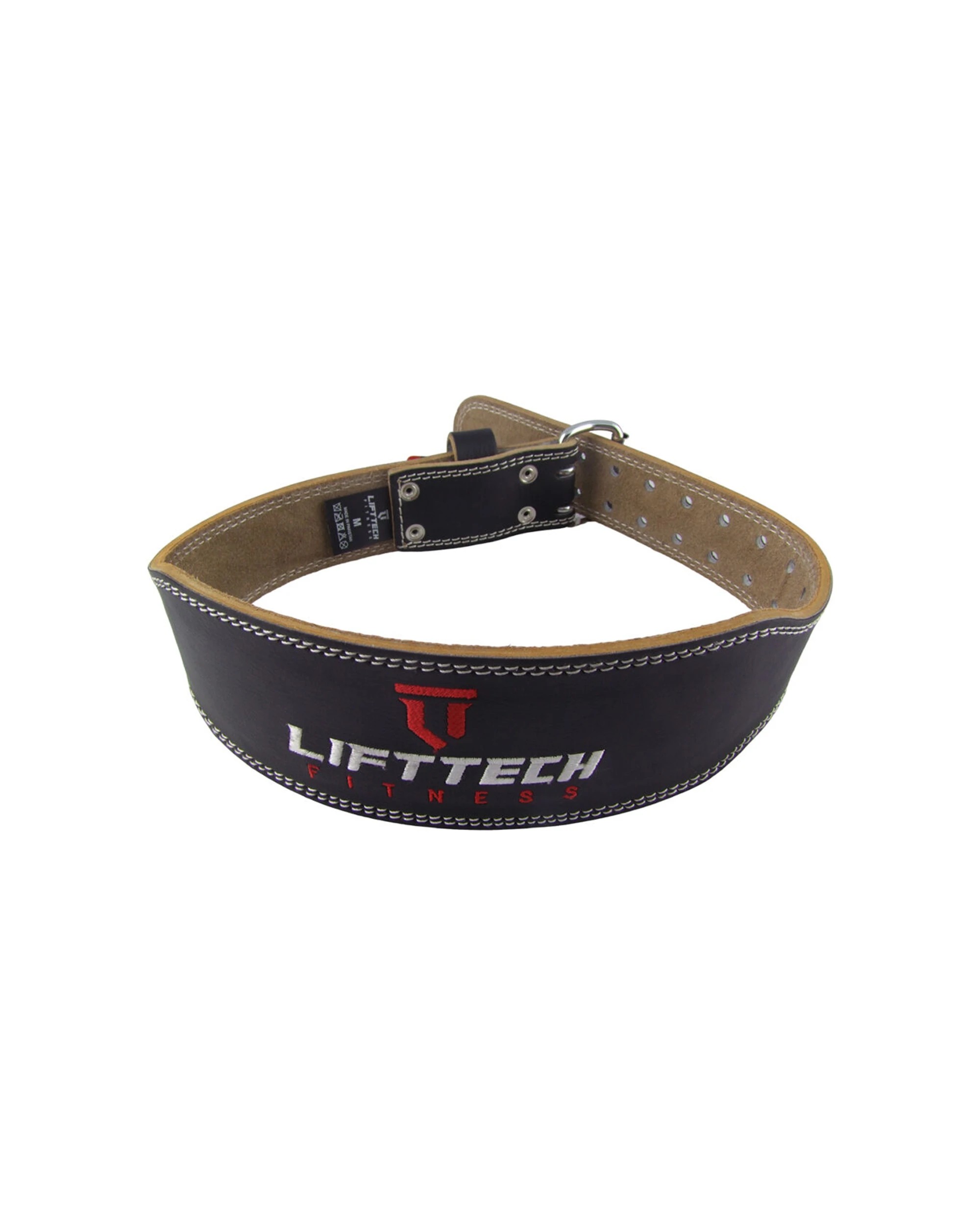 1 LIFT-TECH 4in Fitness Padded Leather Waist Weight Lifting Belt Medium Adjustable - Black, 1 of 2