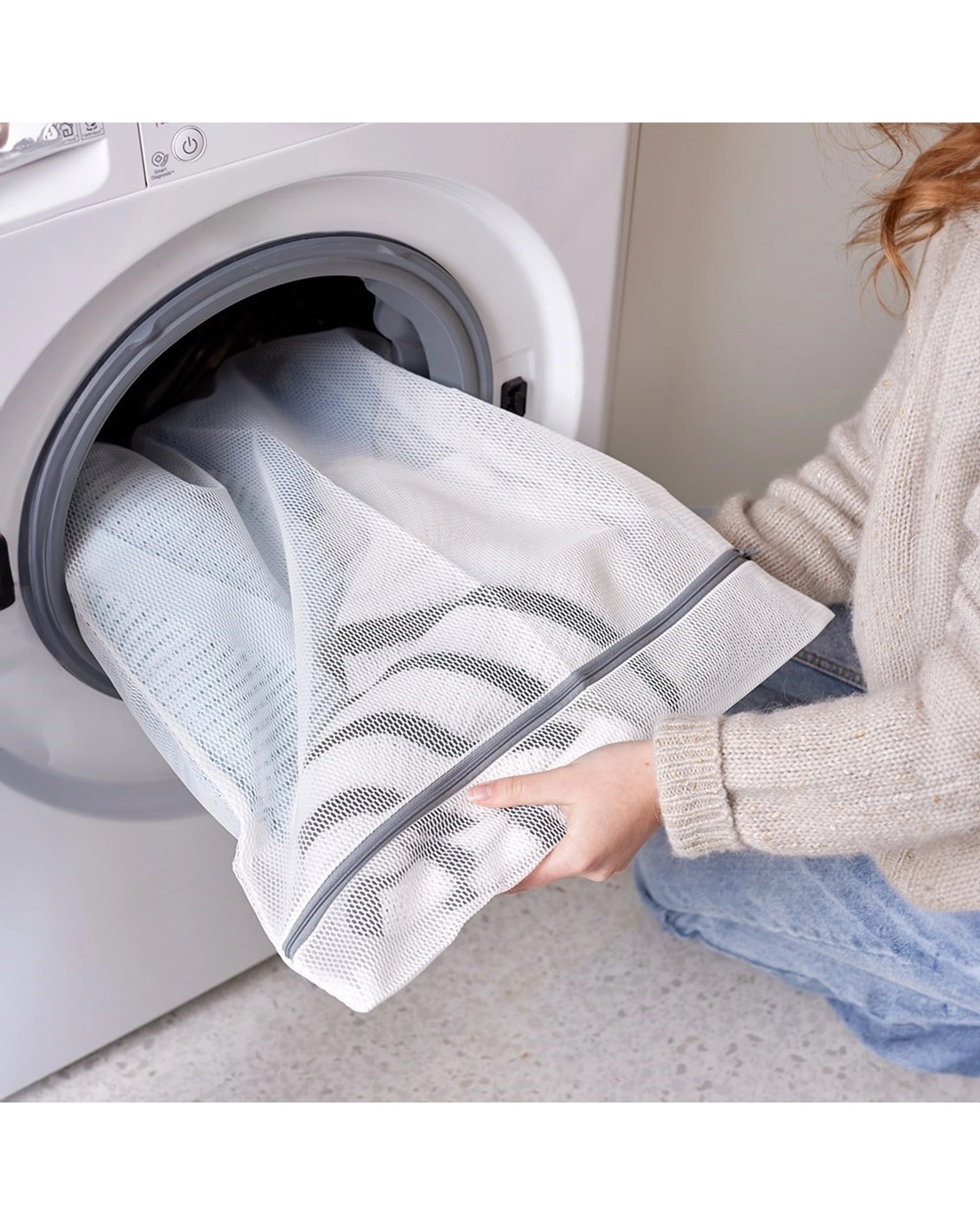 4 Boxsweden 6PK Mesh Wash Clothes Bag Durable Laundry Protection XL 90x90cm - White, 4 of 4