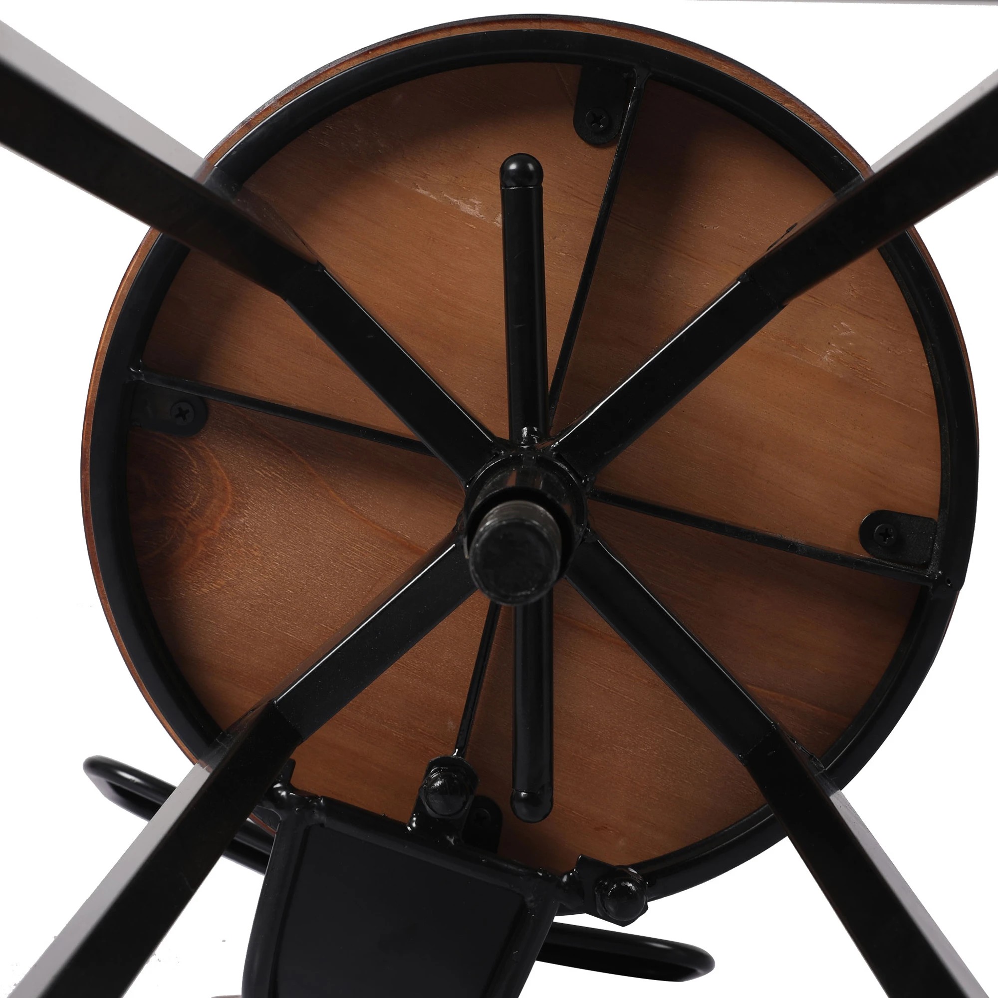 6 Levede 2x Bar Stool Kitchen Wooden Metal Backrest Barstools Industrial Swivel, 6 of 6