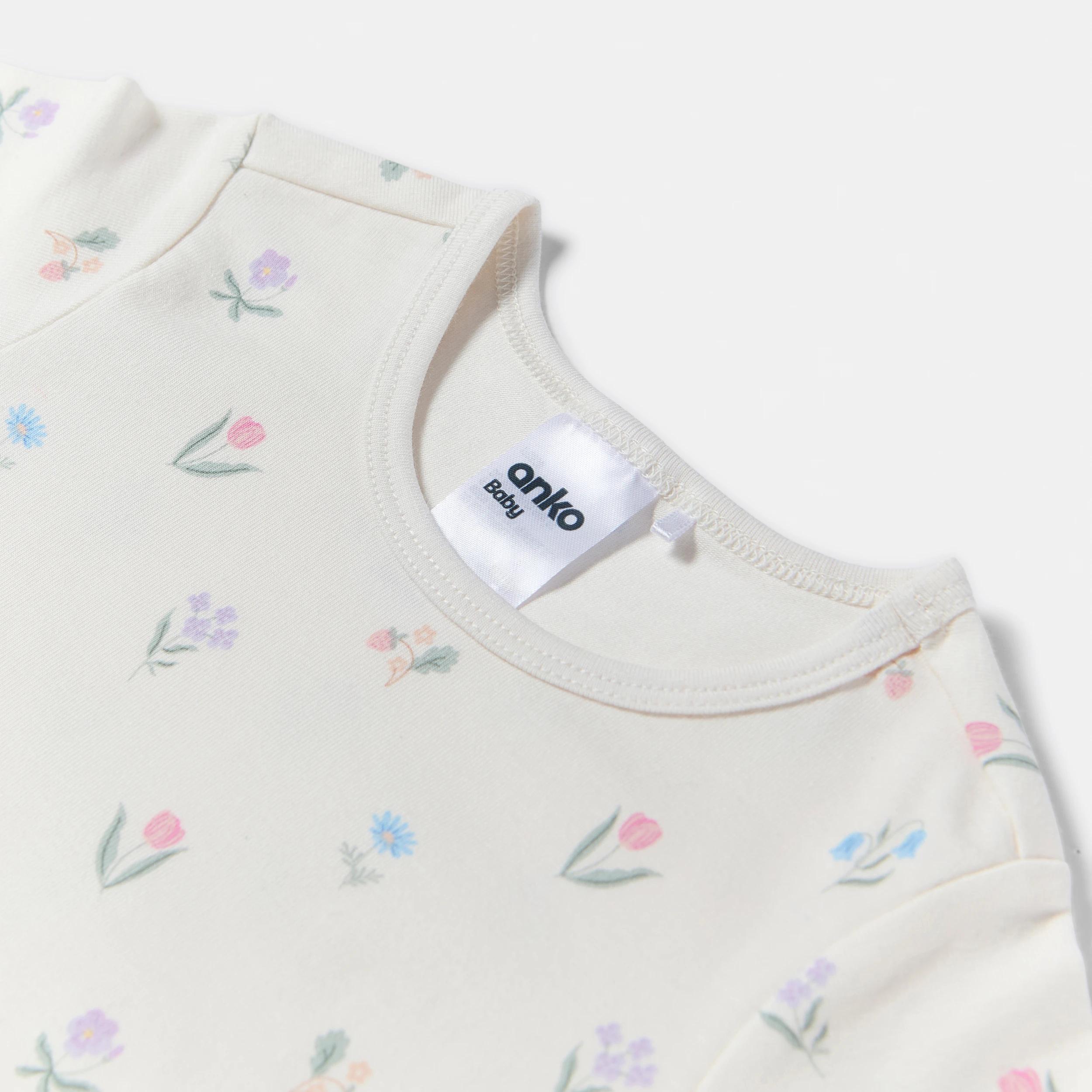 6 3 Pack Short Sleeve Print Bodysuits PINK FLORAL, 6 of 8