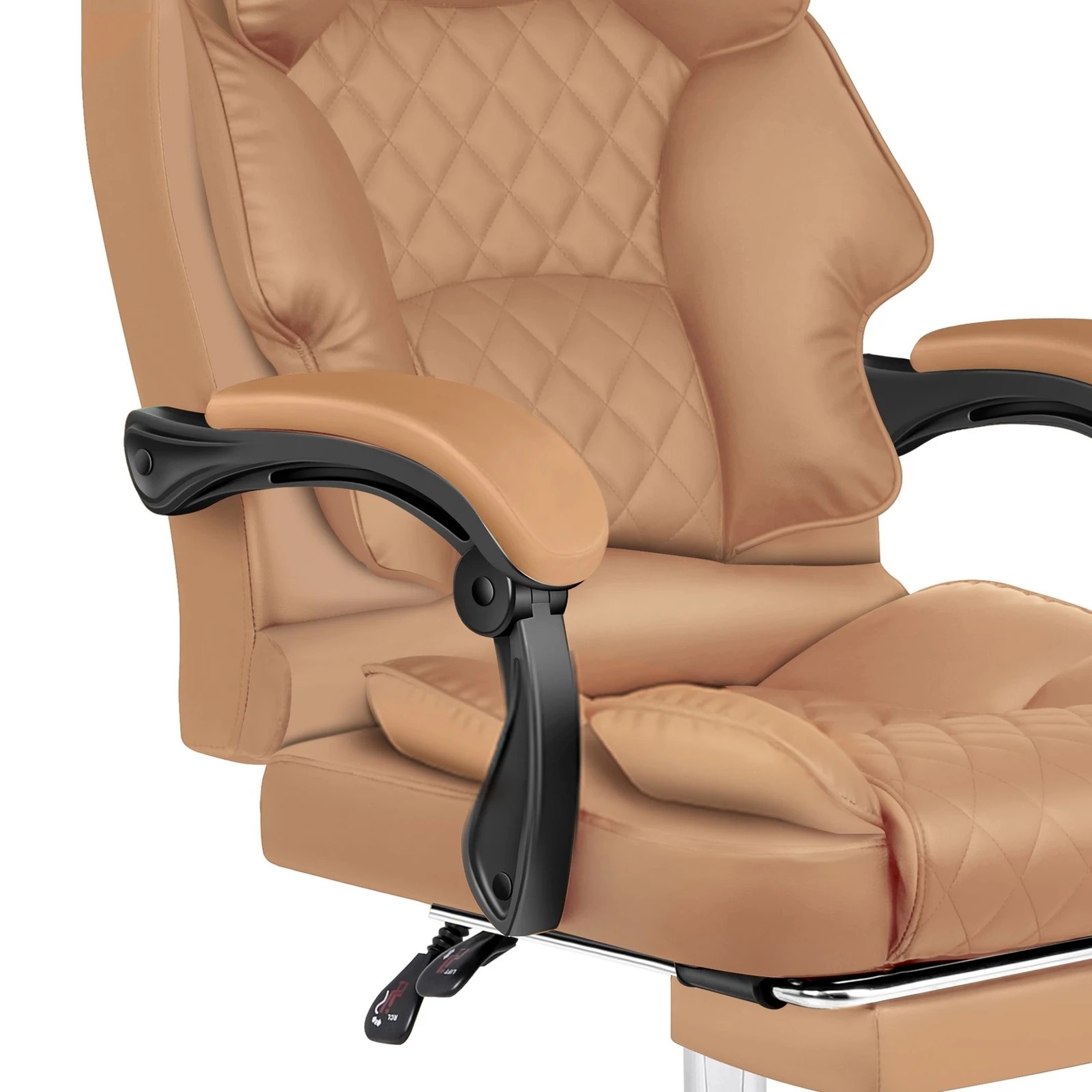 7 Alfordson Massage Office Chair Executive Recliner Gaming Computer Seat Leather - Brown, 7 of 10