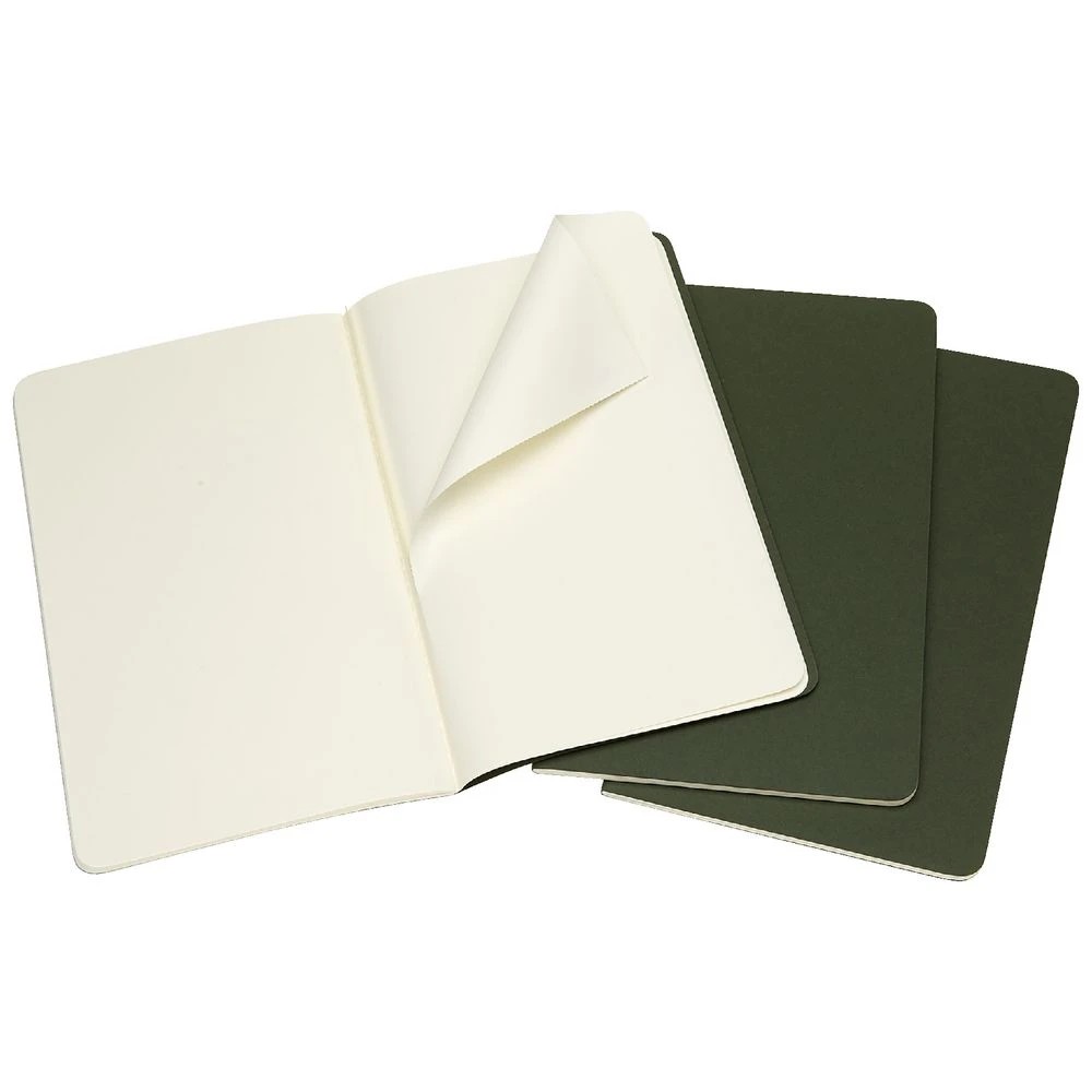 2 Moleskine Cahier Notebook Plain Large Myrtle Green 3 Pack, 2 of 5