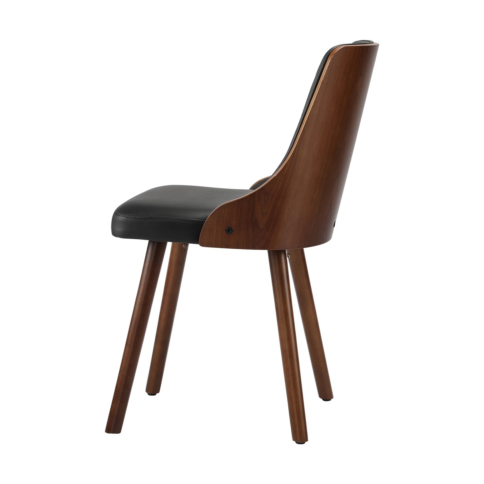 6 Oikiture 4x Dining Chairs Wooden Chair Kitchen Cafe Faux Leather Padded - Black, 6 of 9