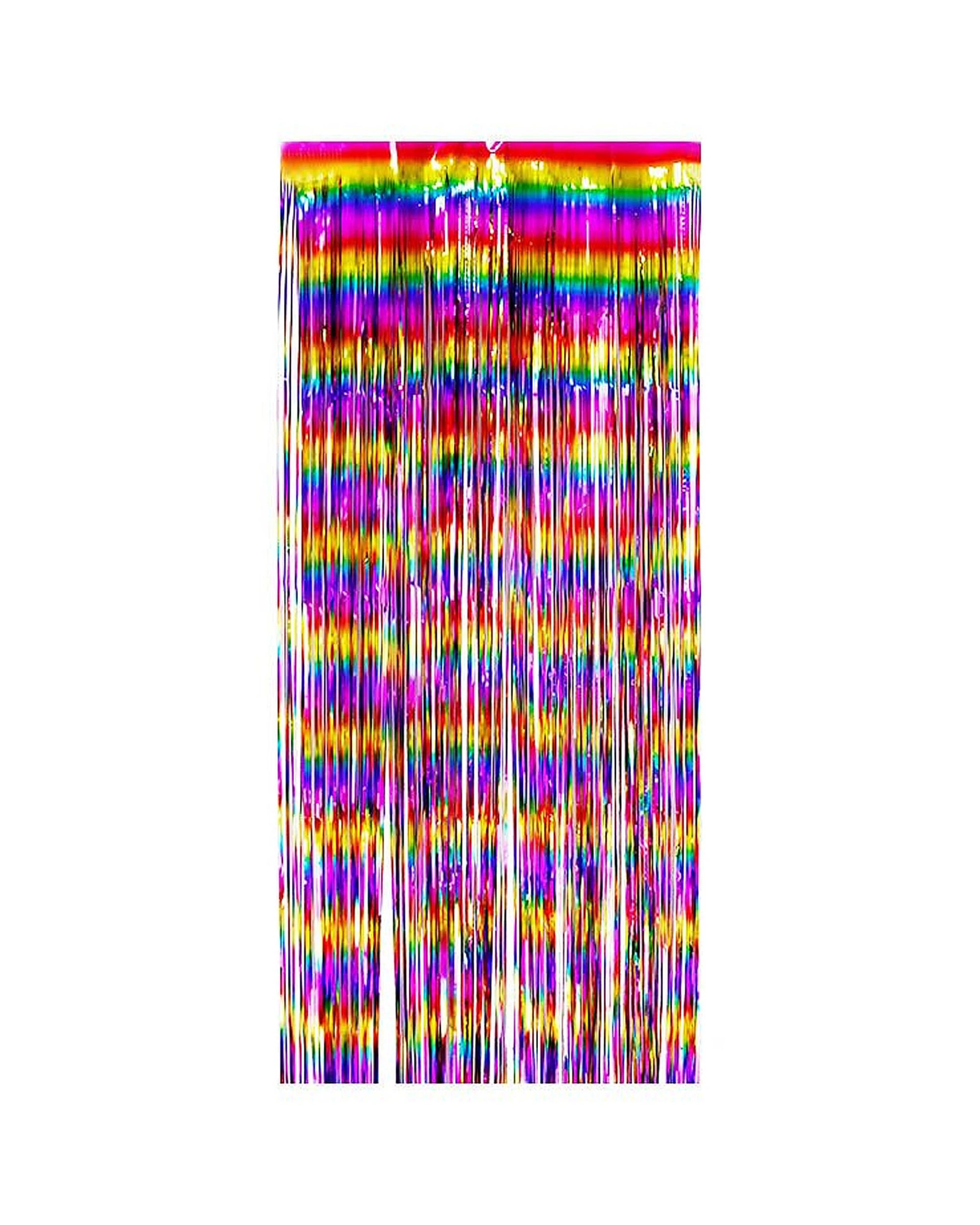 1 Metallic Multi-Colour Foil Backdrop Curtain 100cm x 200cm - Multi-Colored, 1 of 5