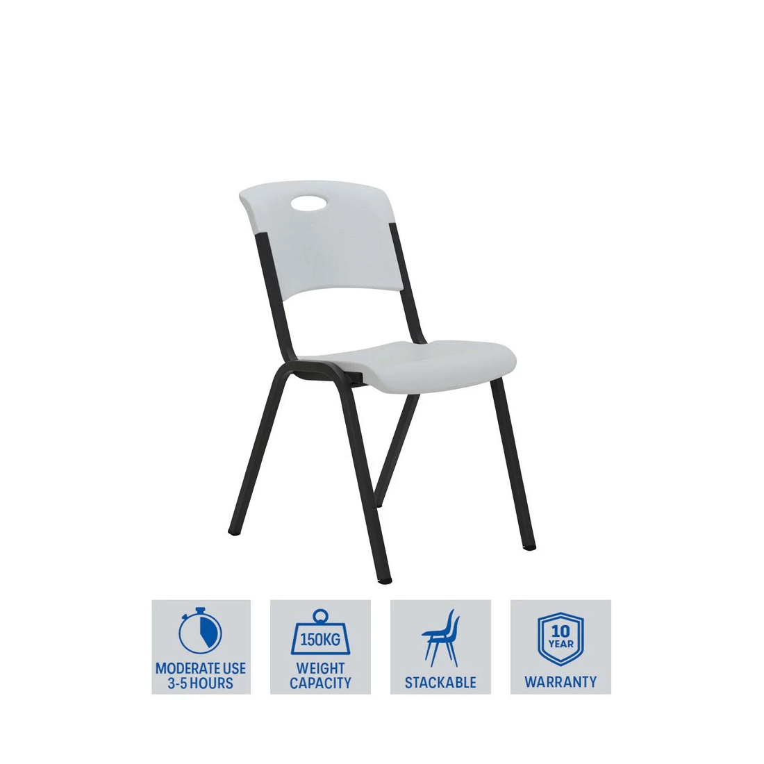 2 Lifetime Stacking Chair White, 2 of 10