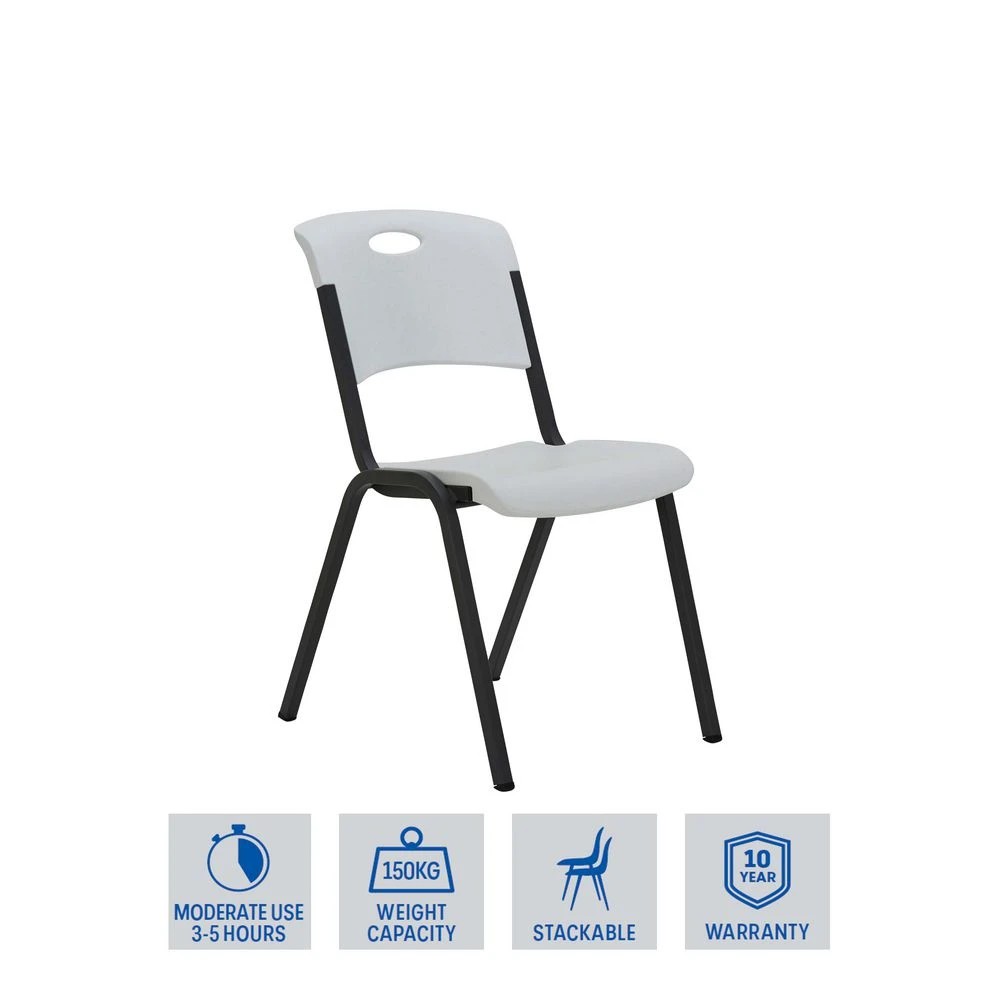 2 Lifetime Stacking Chair White Visitor Chairs and Stools, 2 of 10