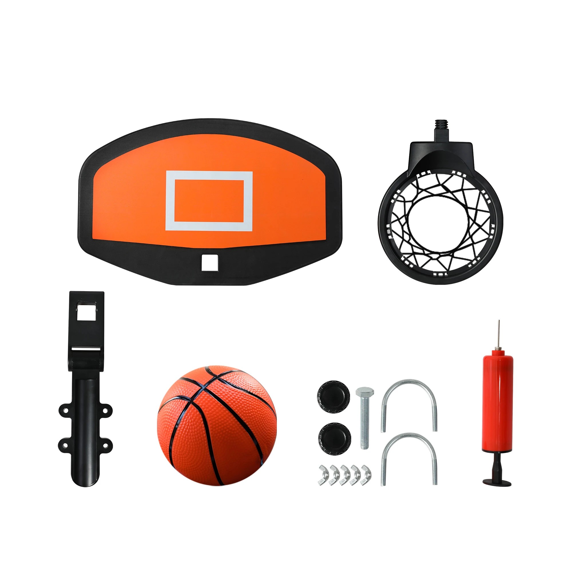 4 Centra Trampoline Basketball Set Kids Basketball Hoop Ring Backboard Pump Ball, 4 of 7